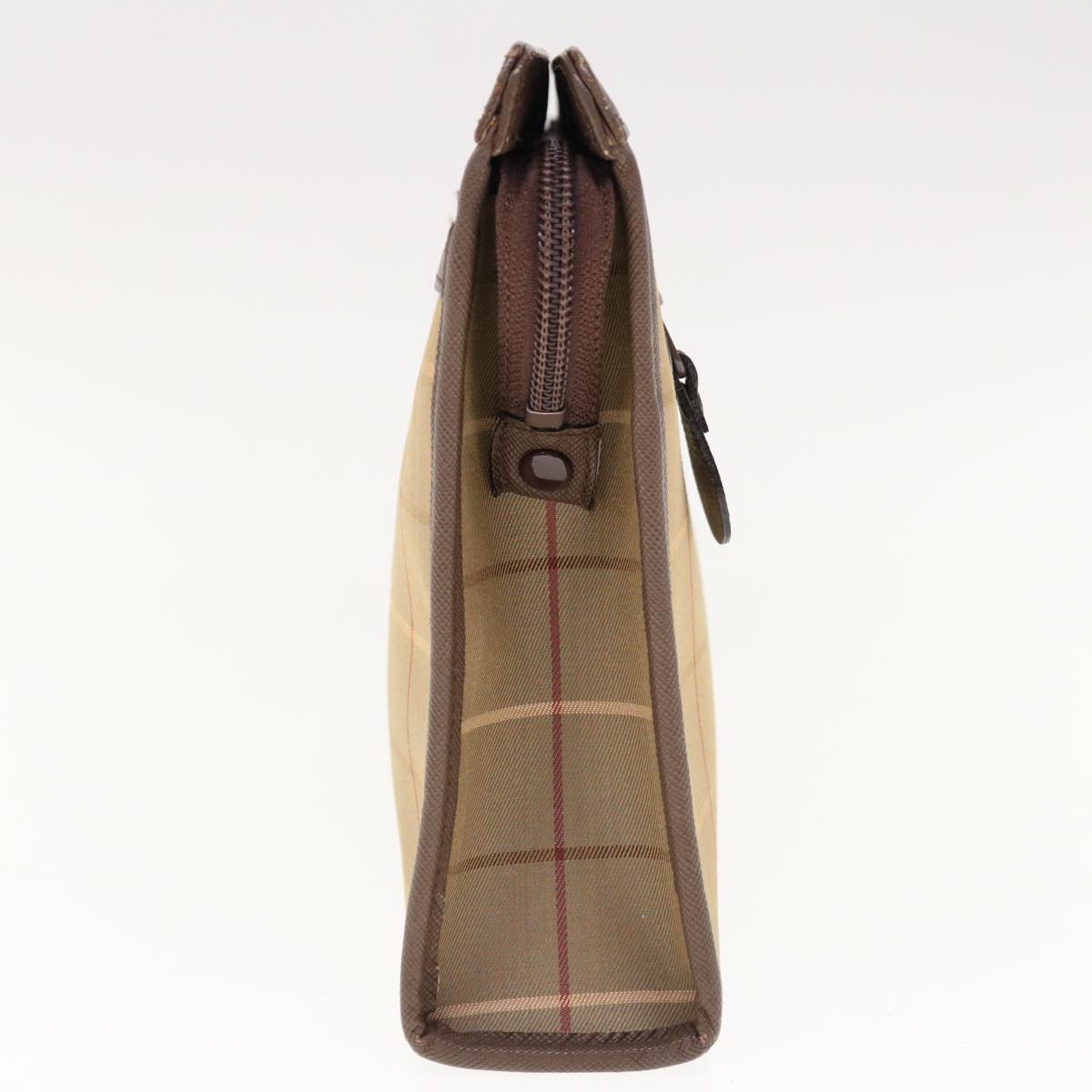 Burberry Luxury ss Nova Check Clutch Bag Auth Ac2672 Canvas Nylon Beige