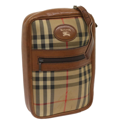 Burberry Luxury ss Nova Check Clutch Bag Auth Ac2697 Canvas Brown Beige