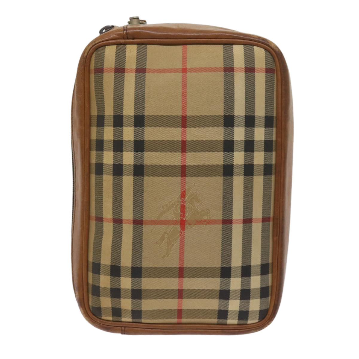 Burberry Luxury ss Nova Check Clutch Bag Auth Ac2697 Canvas Brown Beige