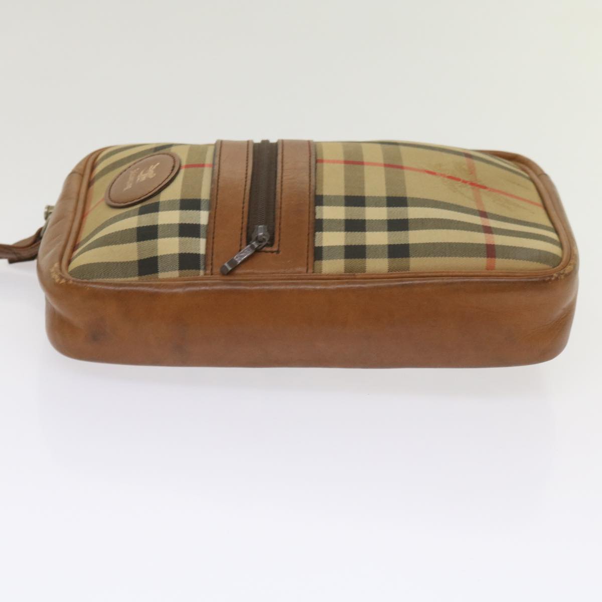Burberry Luxury ss Nova Check Clutch Bag Auth Ac2697 Canvas Brown Beige