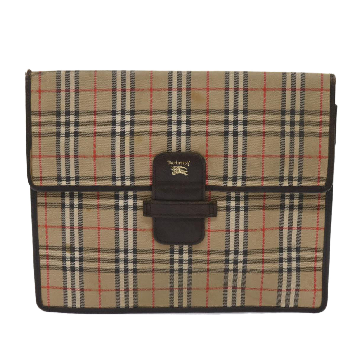 Burberry Luxury ss Nova Check Clutch Bag 2Set Auth Canvas Brown Beige