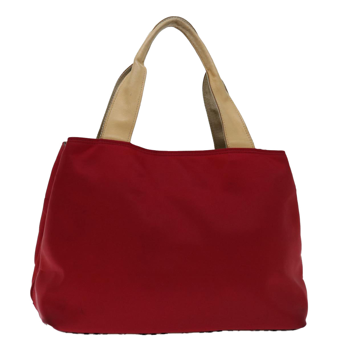 Burberry Luxury Nova Check Hand Bag Auth Ac2835 Nylon Red Travel Bag