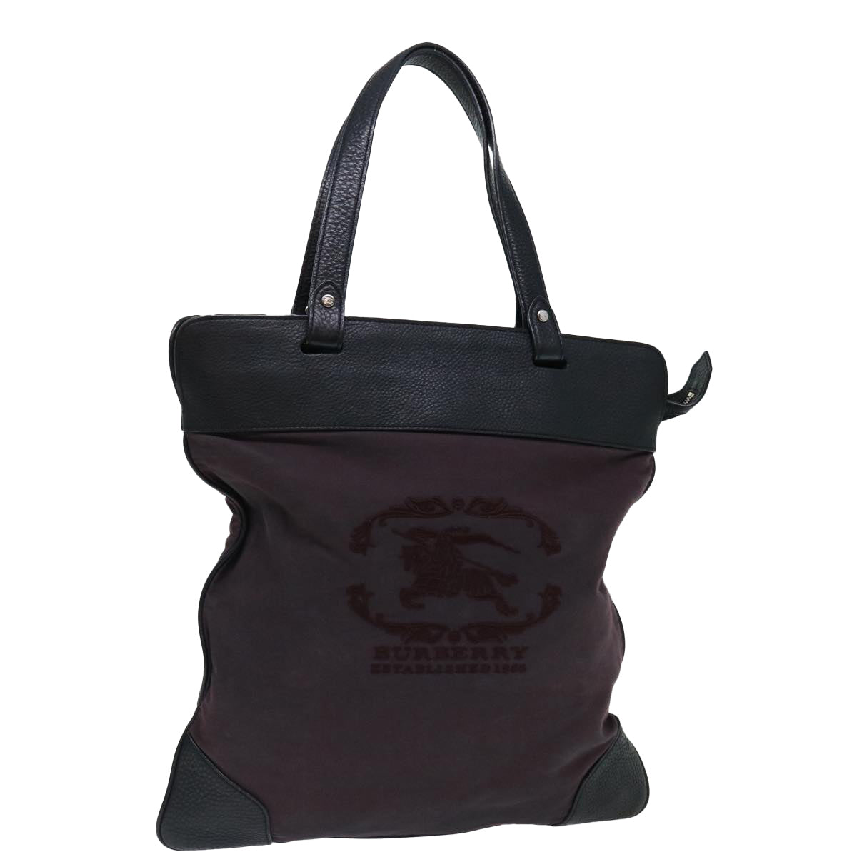 Burberry Luxury Tote Bag Bordeaux Auth Ac2860 Canvas Black