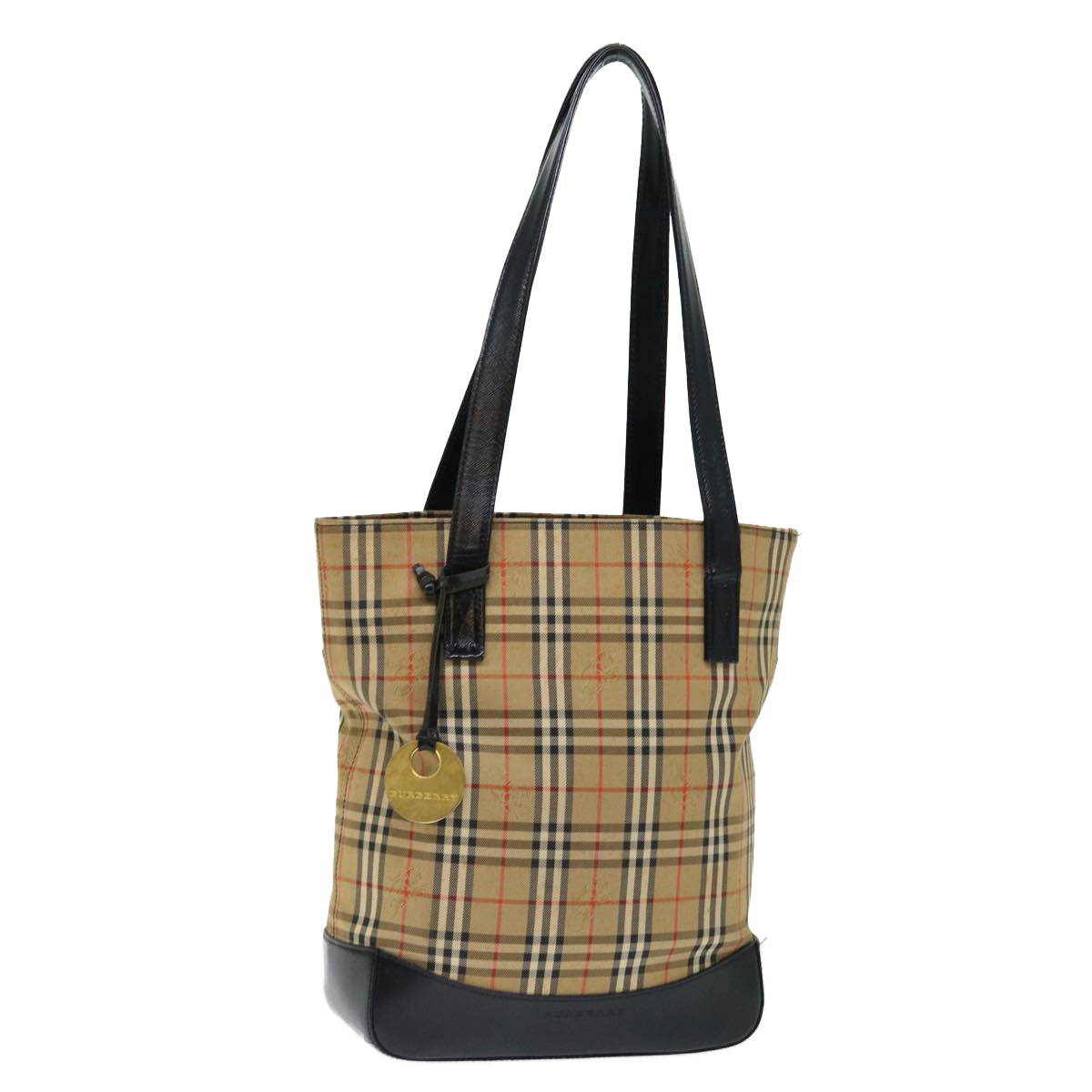 Burberry Luxury Nova Check Shoulder Bag Auth Ac2917 Canvas Black Beige