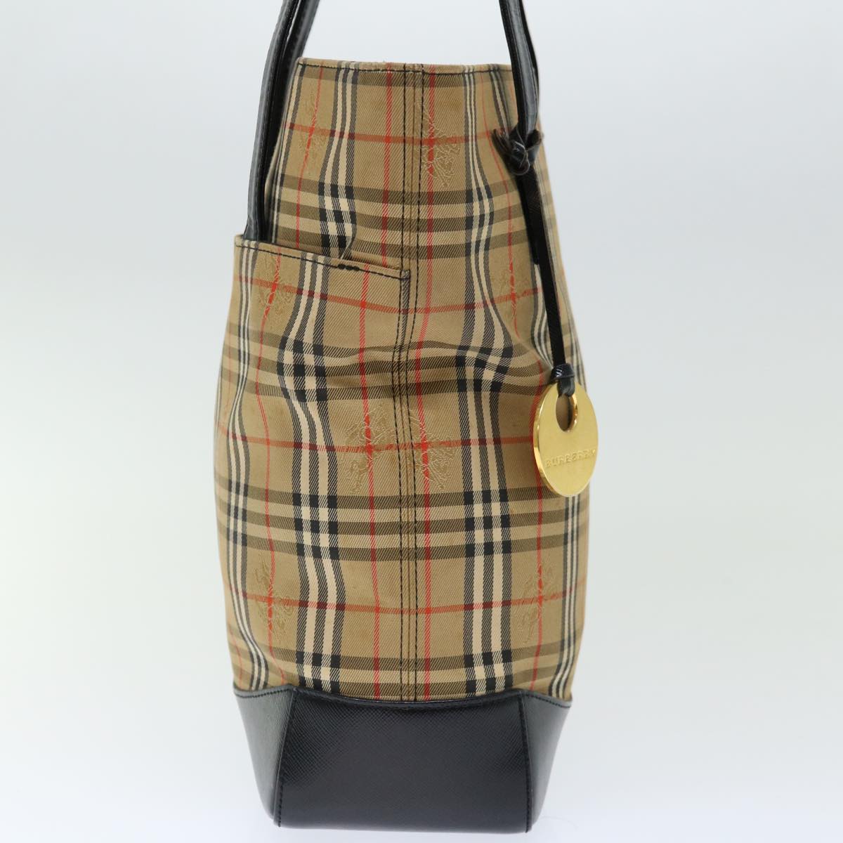 Burberry Luxury Nova Check Shoulder Bag Auth Ac2917 Canvas Black Beige