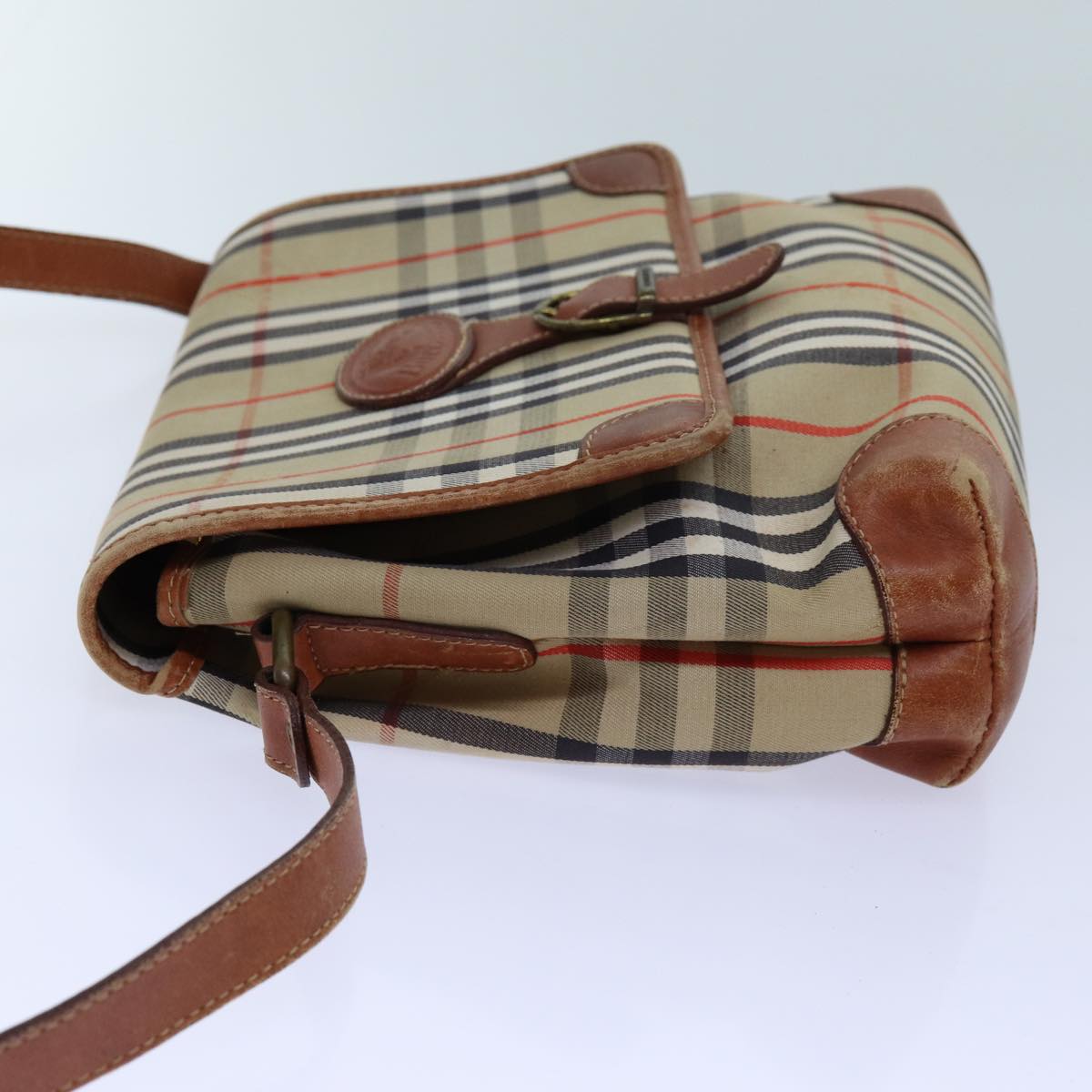 Burberry Luxury ss Nova Check Shoulder Bag Auth Ac2921 Canvas Beige