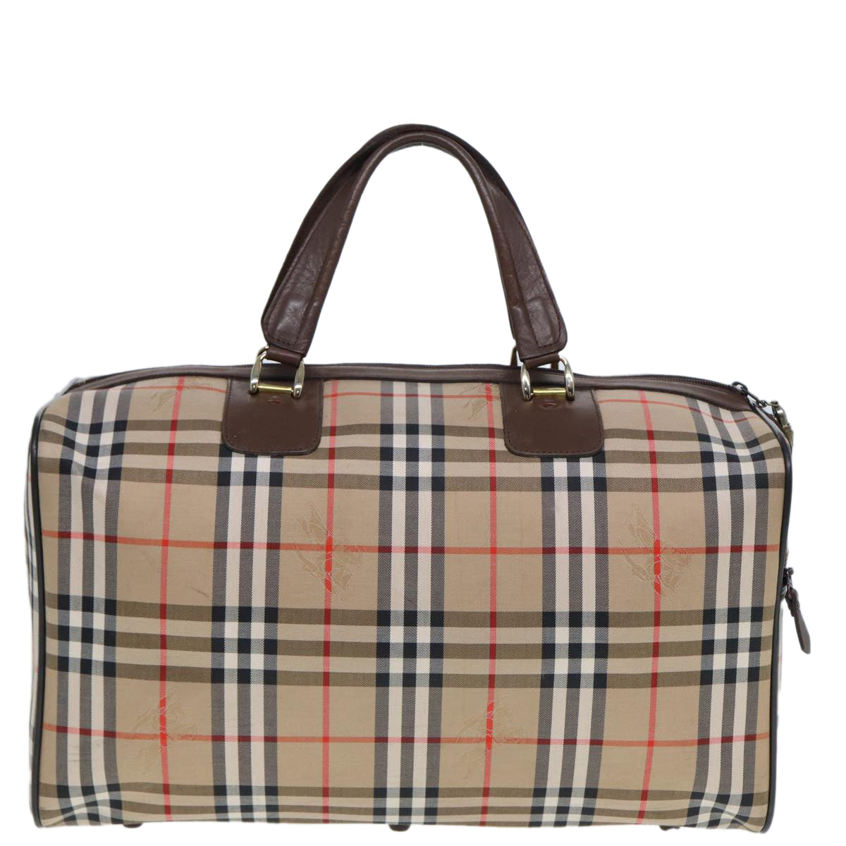 Burberry Luxury ss Nova Check Boston Bag Auth Ac3072 Canvas Beige Travel Bag