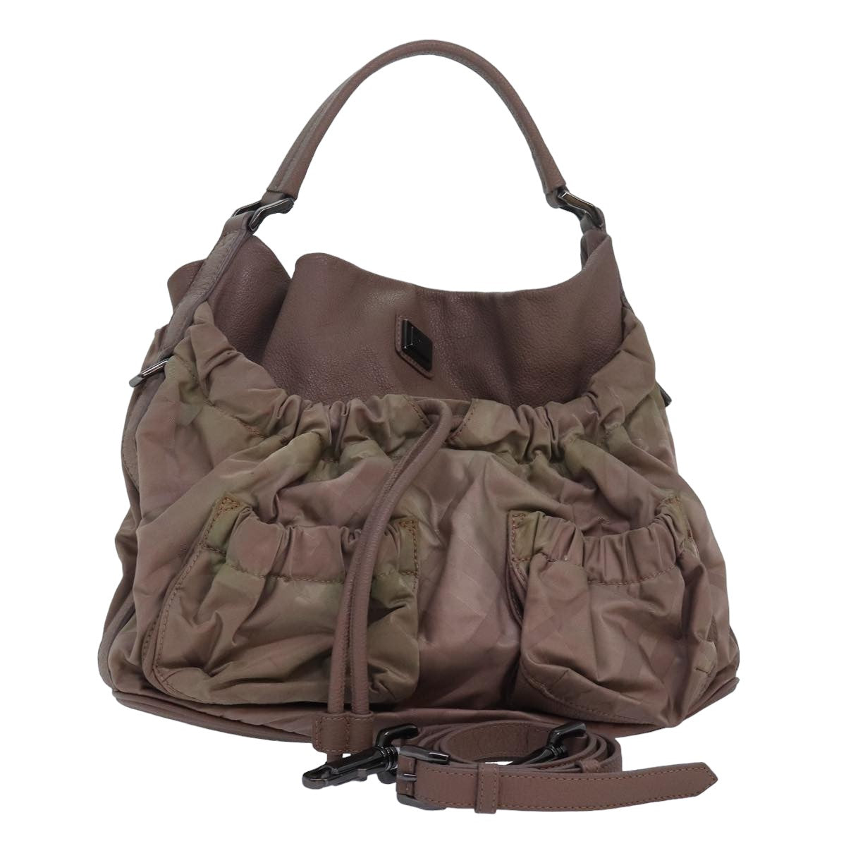 Burberry Luxury Nova Check Shoulder Bag 2Way Auth Ac3125 Leather Beige