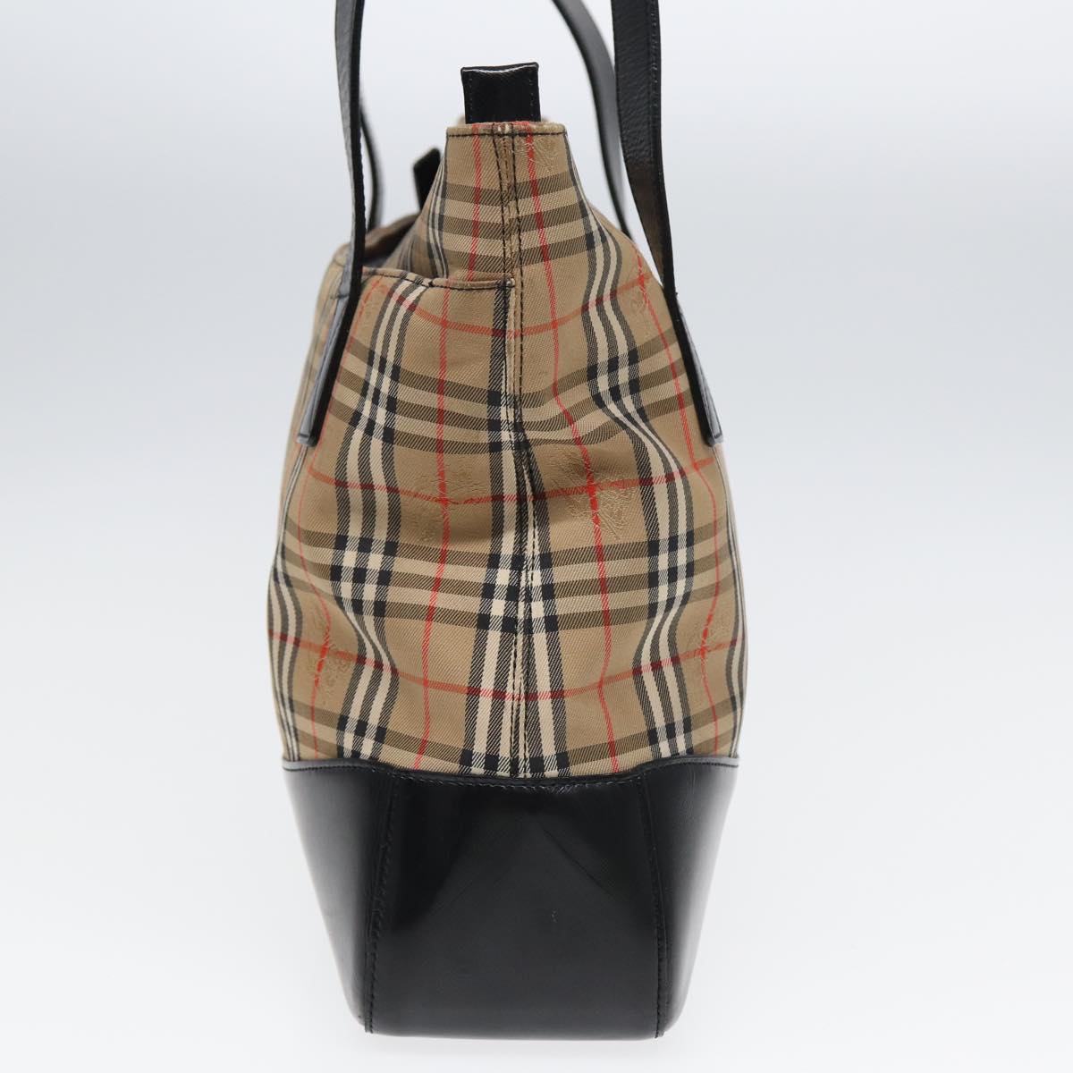 Burberry Luxury Nova Check Tote Bag Auth Ac3130 Canvas Black Beige