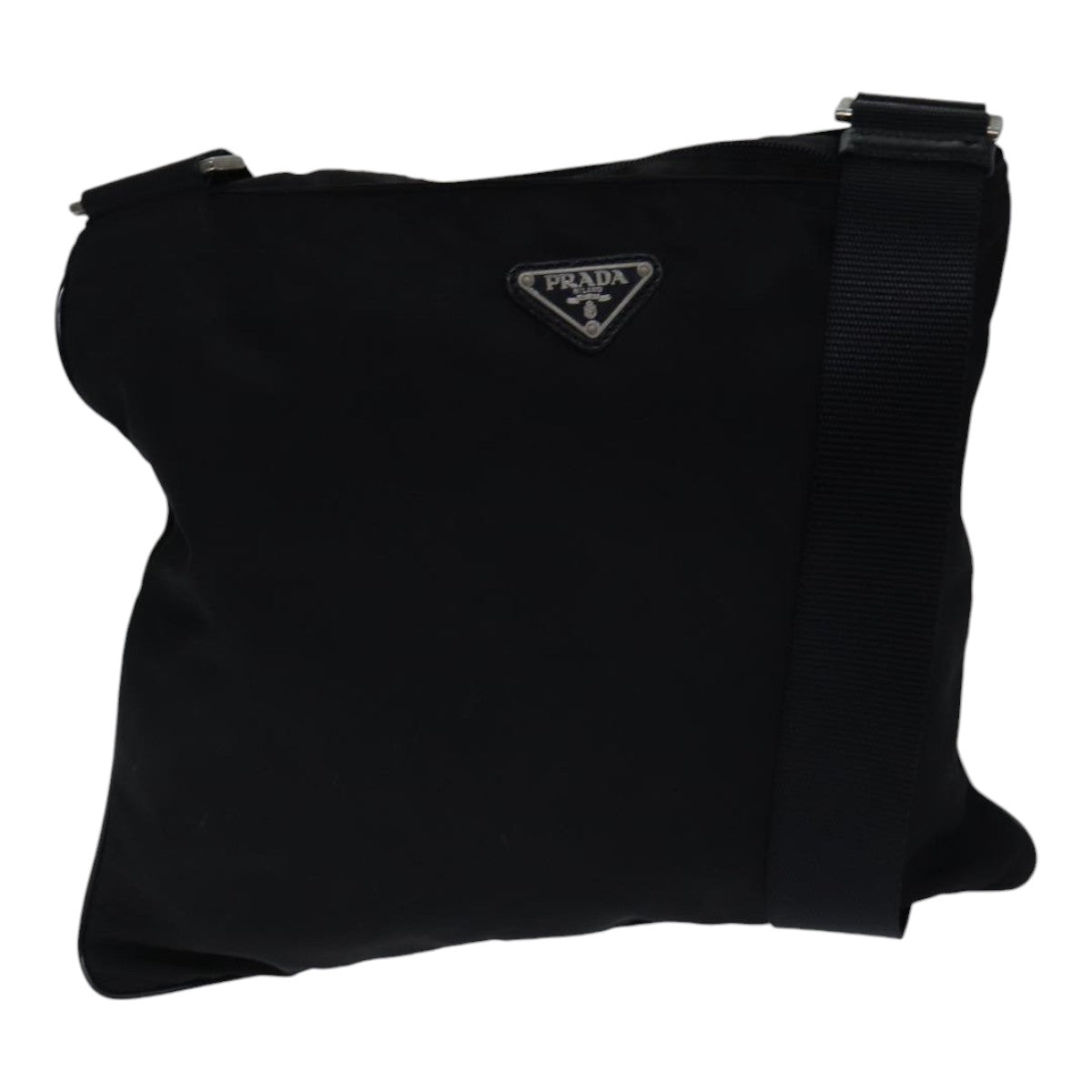 Prada Shoulder Bag Auth Nylon Black Black Auth Ac3248