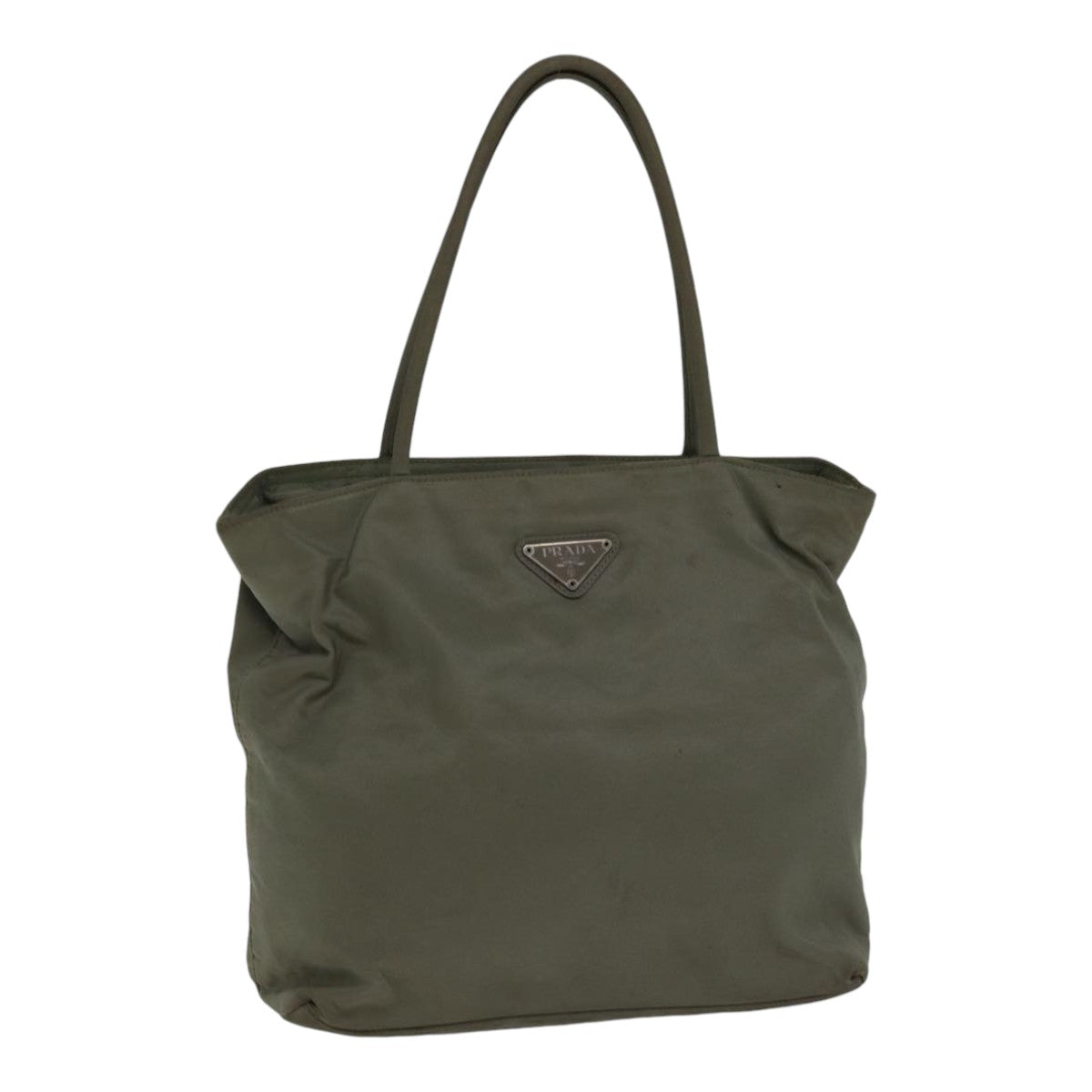 Prada Tote Bag Auth Nylon Beige Beige Auth Ac3252