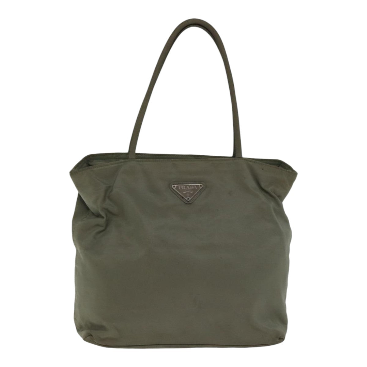 Prada Tote Bag Auth Nylon Beige Beige Auth Ac3252