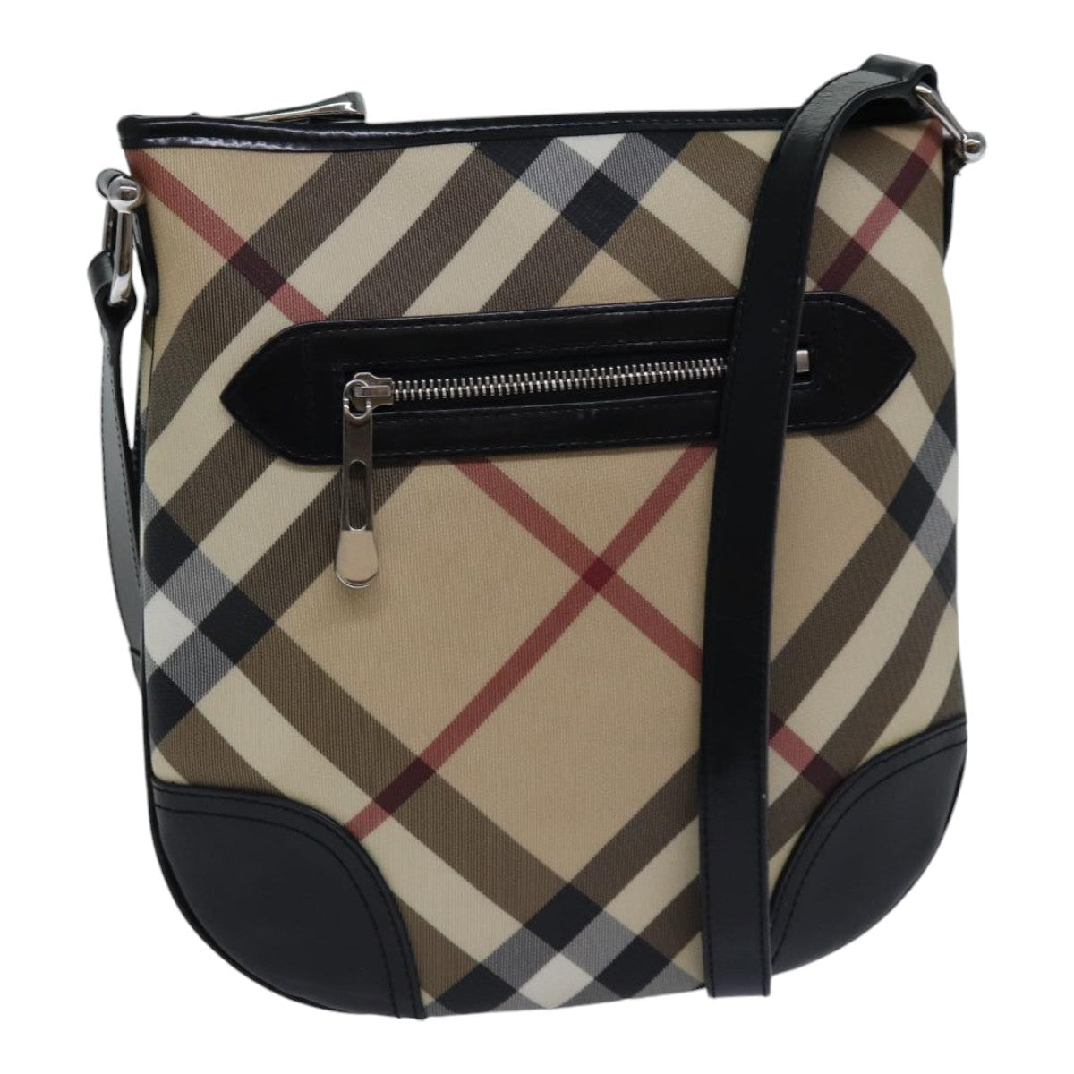 Burberry Luxury Nova Check Shoulder Bag Coated Auth Ac3255 Canvas Beige