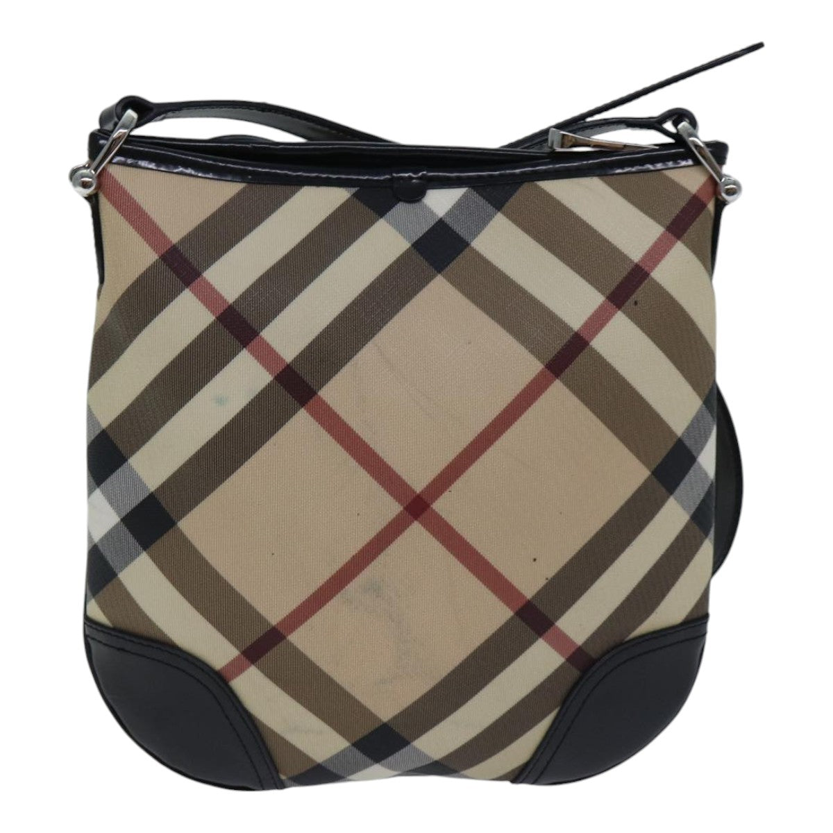 Burberry Luxury Nova Check Shoulder Bag Coated Auth Ac3255 Canvas Beige