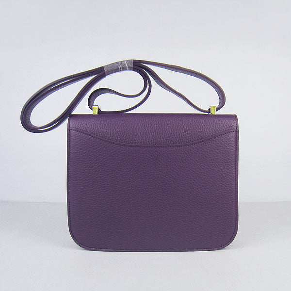 Hermes Luxury Constance Cowskin Bag H Purple Golden Leather Travel Bag