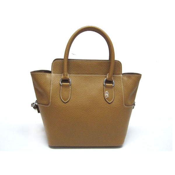 Hermes Luxury Toolbox Way Cow Coffee Handbag Leather Travel Bag