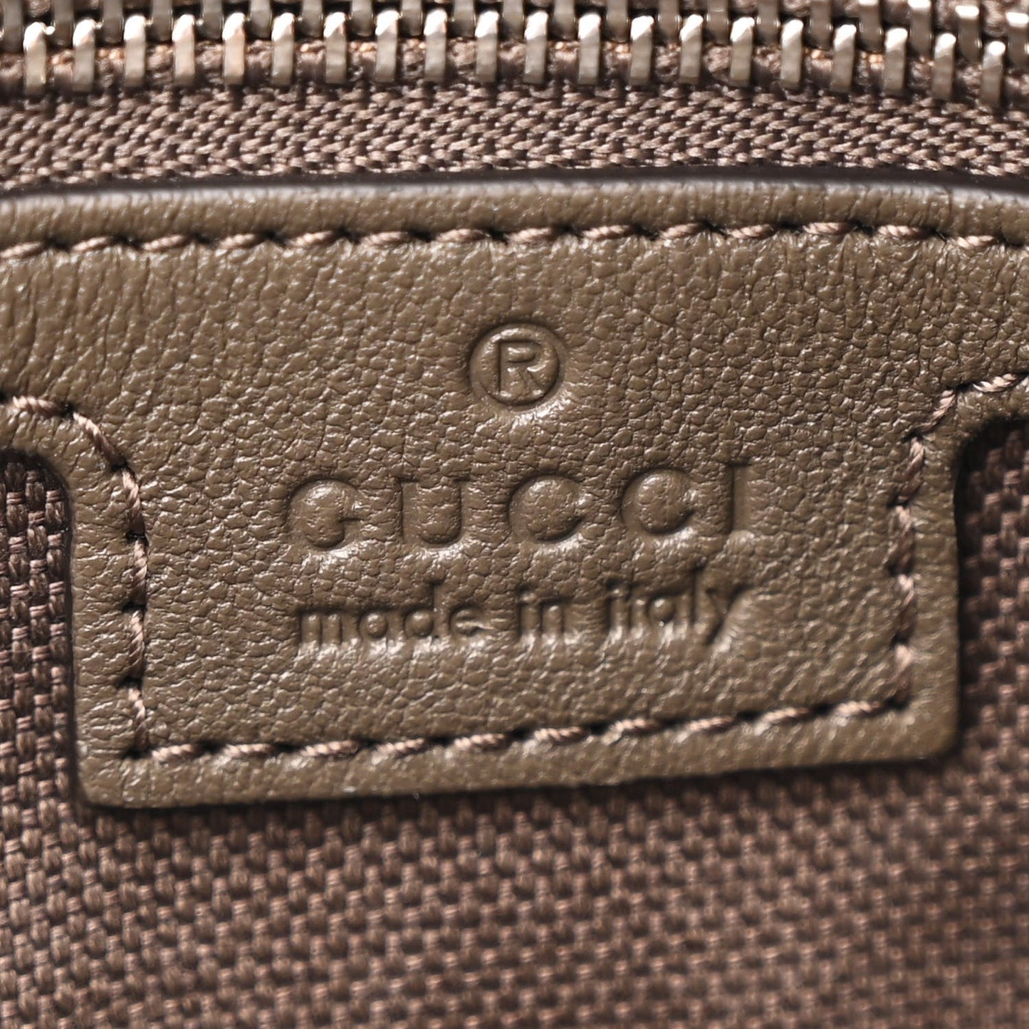 Gucci Sakai Be Green Calfskin Diagonal Stitched Small Blondie Tote Craclet Brown