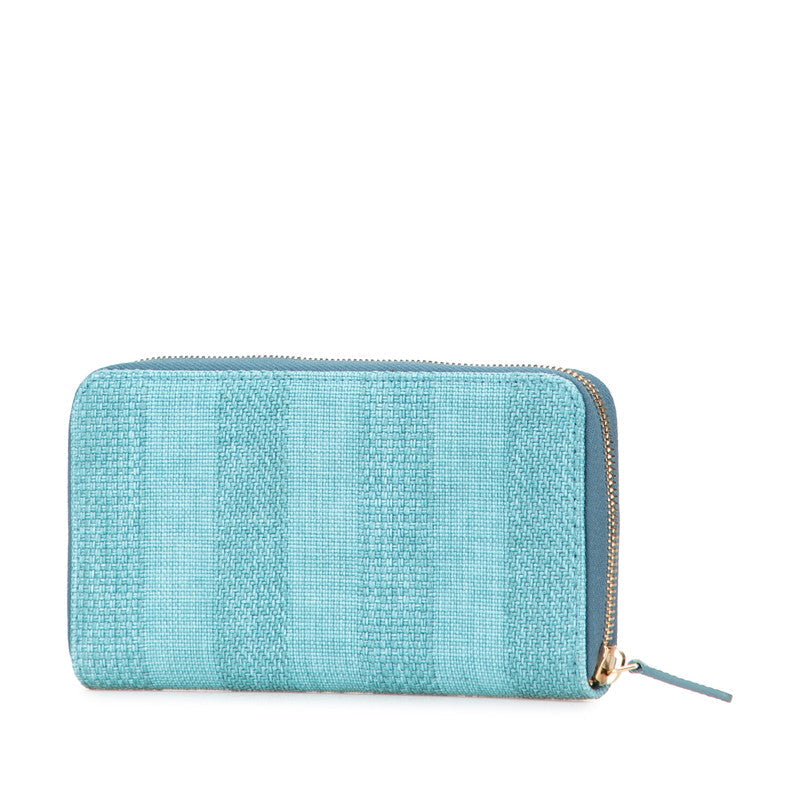 Chanel Deauville Stripe Canvas Long Wallet