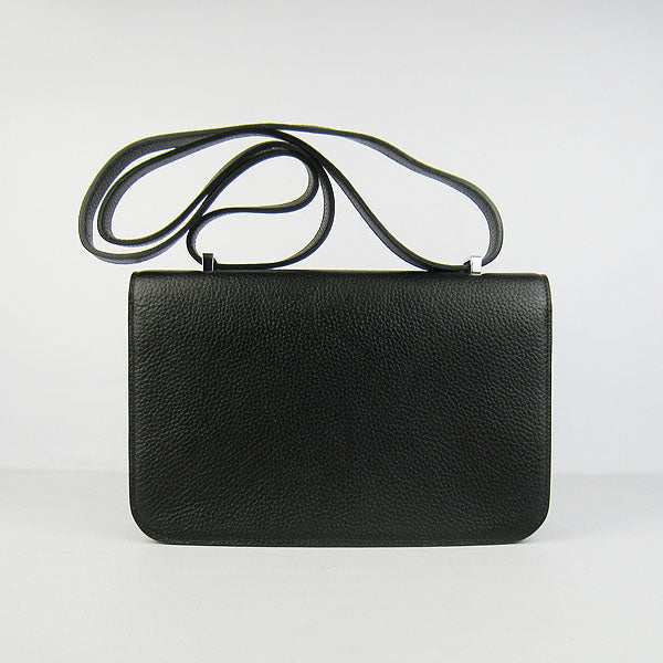 Hermes Luxury Calf Message Bag H Leather Black Travel Bag