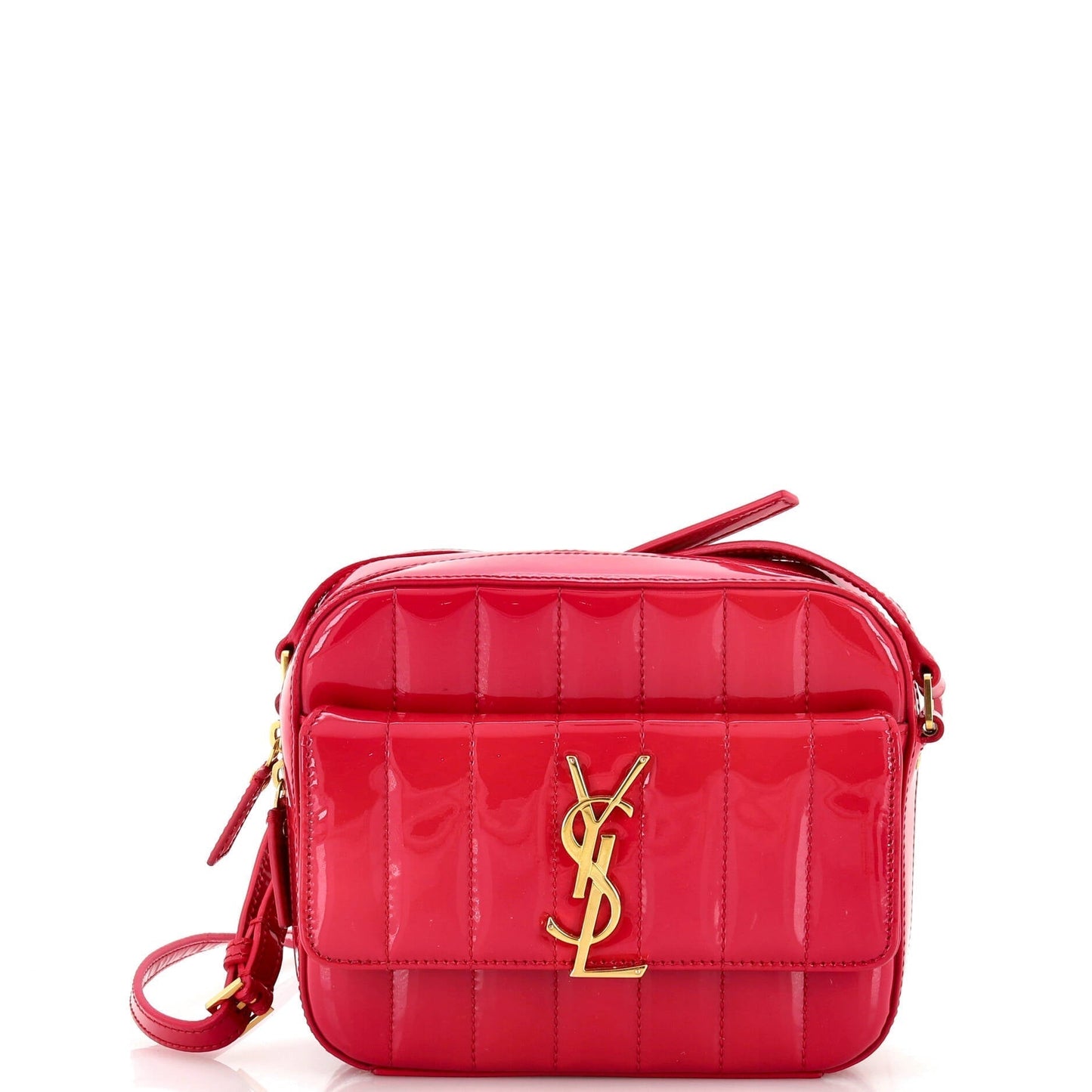 YSL Saint Laurent Luxury Trending Vicky Camera Bag Vertical Quilt Patent Medium Travel Bag