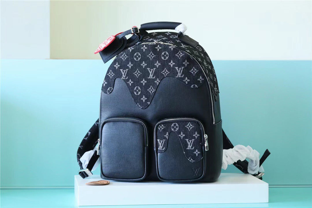 Top Quality Multipocket Backpack Drip By Nigo Monogram Black