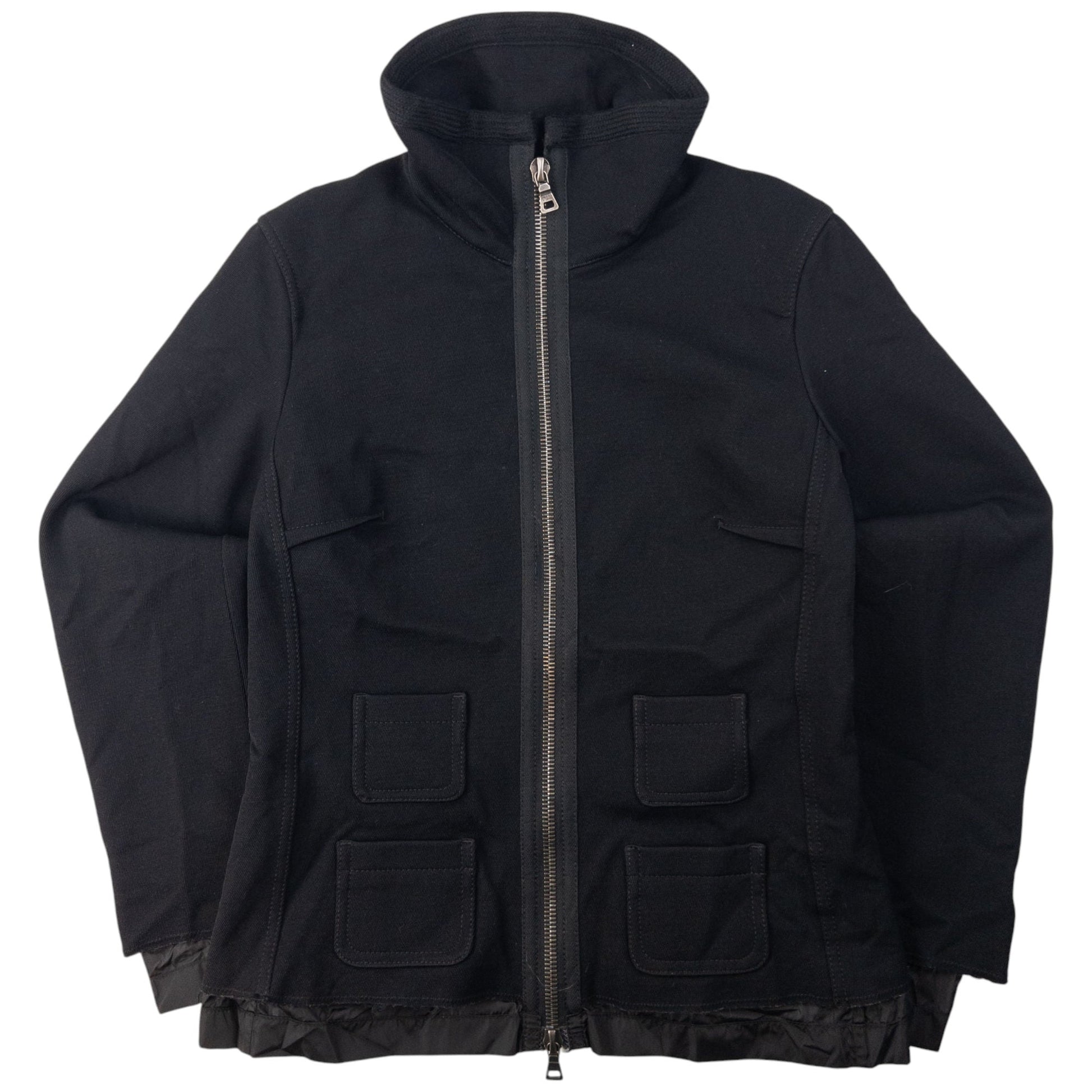 Prada Handbag Sport Cropped Up Jacket Womens Black Zip