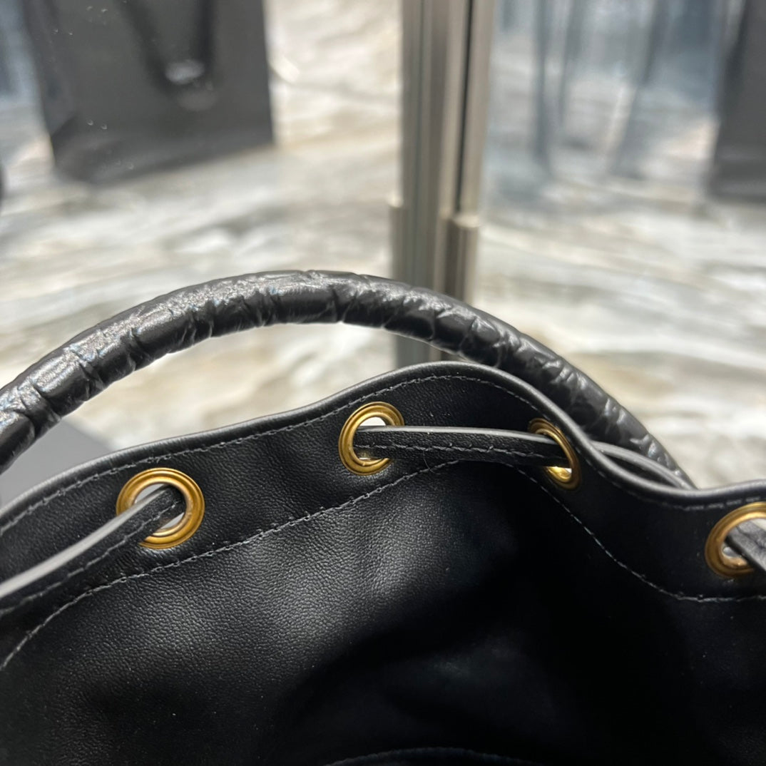 YSL Saint Laurent Bahia 10in 25cm Black Small Bucket Bag Ysl 6867332Us3W1000