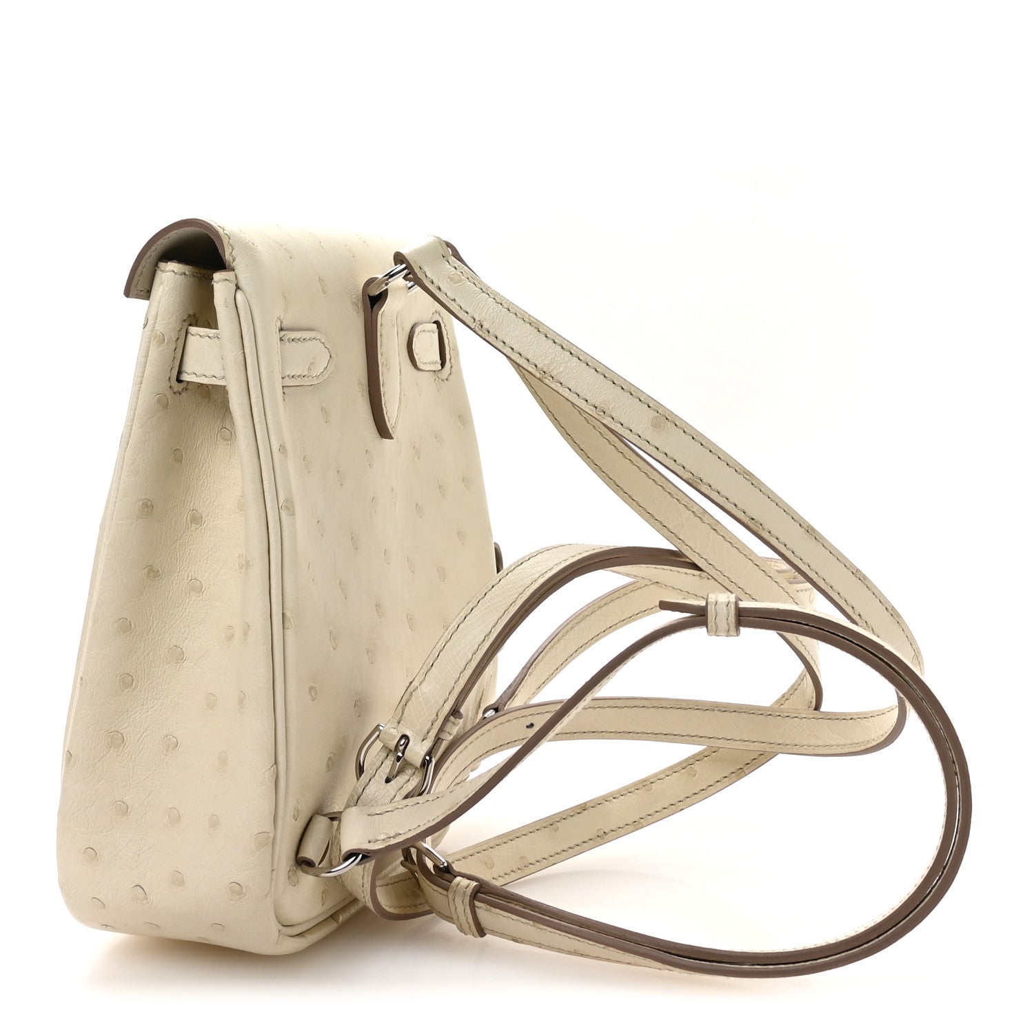 Hermes Ostrich Kelly Jump Backpack Beton