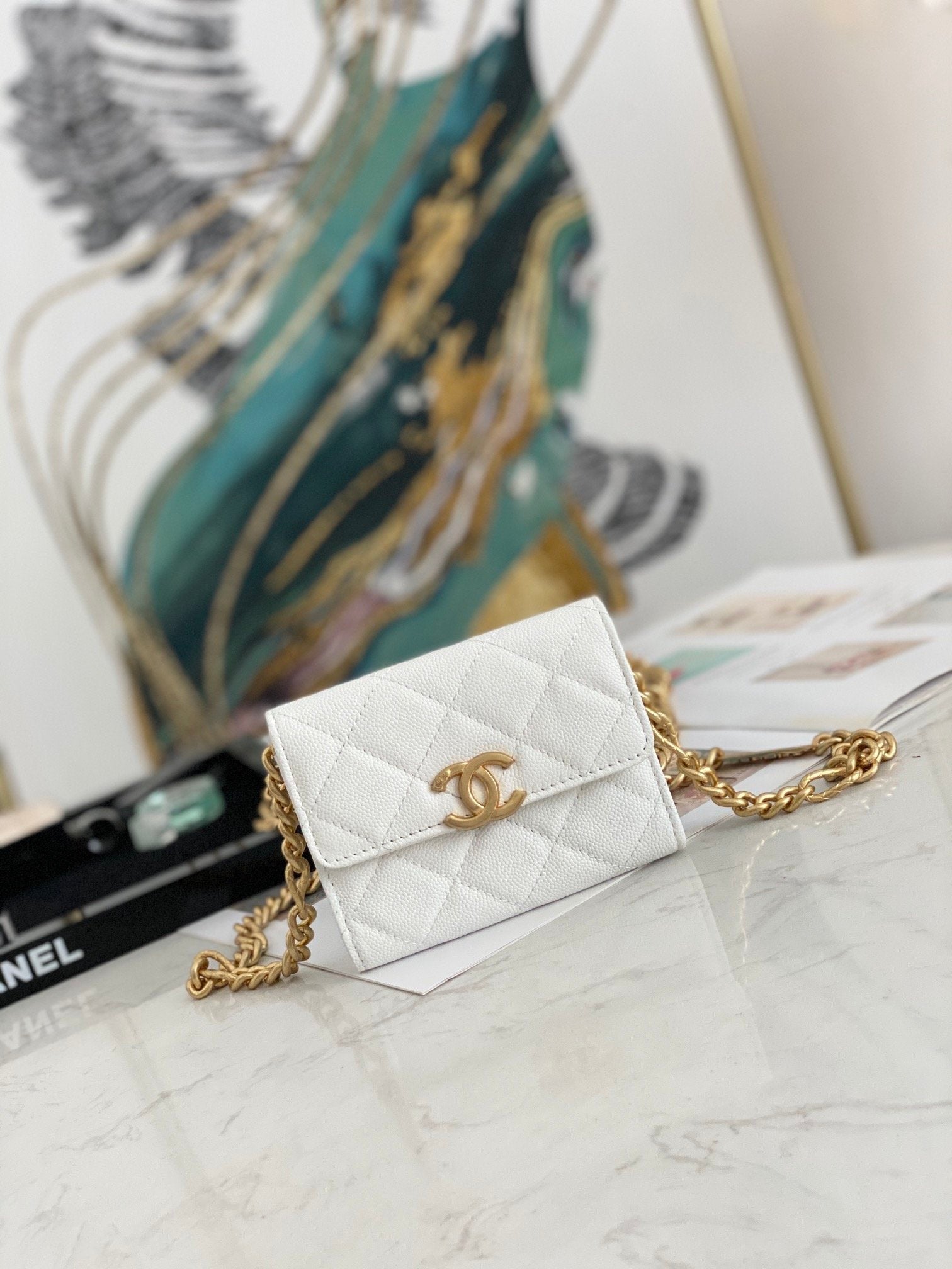 Chlmini Top Qualityap Bag Toned Hardware For White Gold Travel Bag