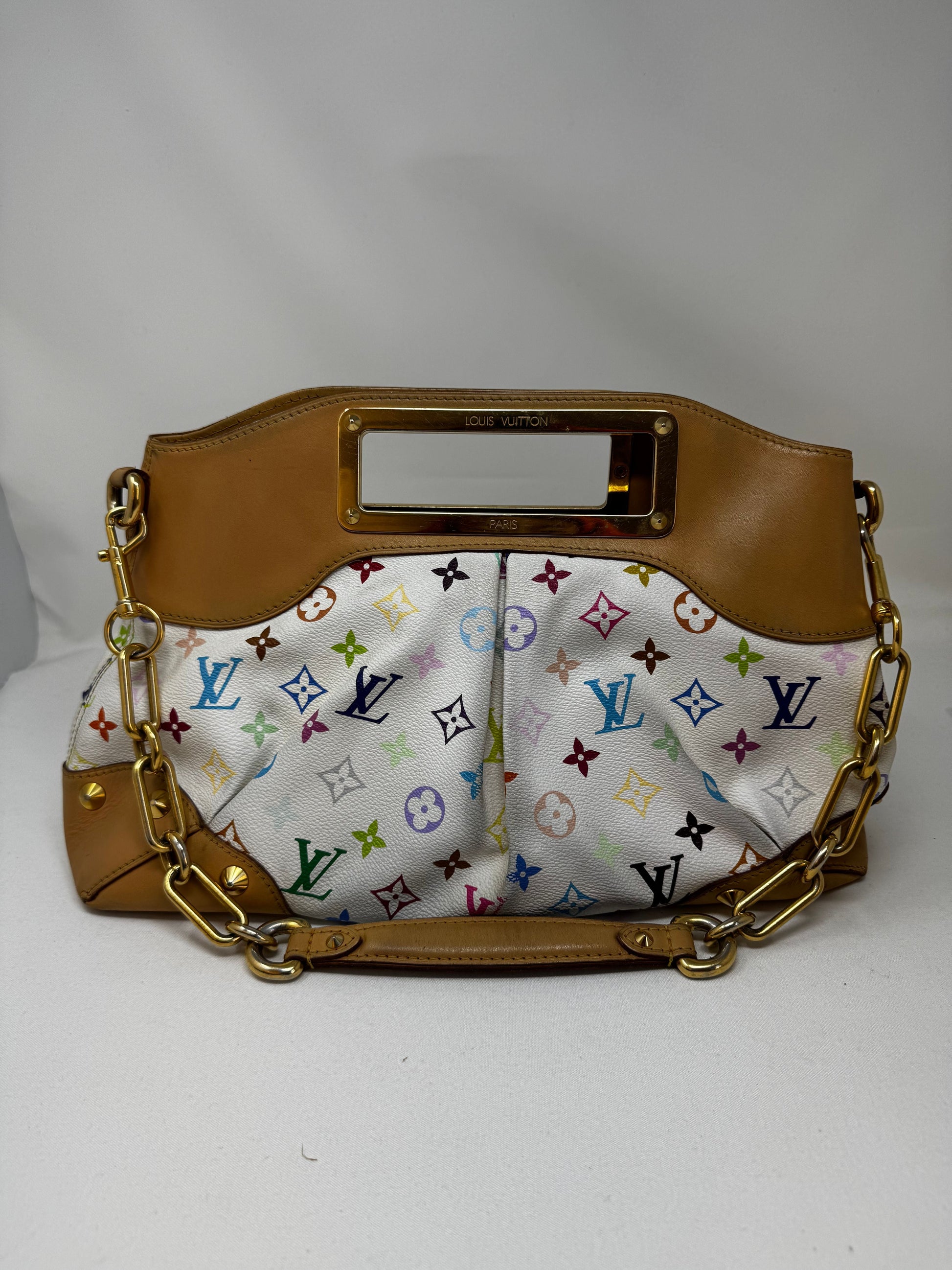 LOUIS VUITTON Monogram Multicolor Judy MM White B20-67