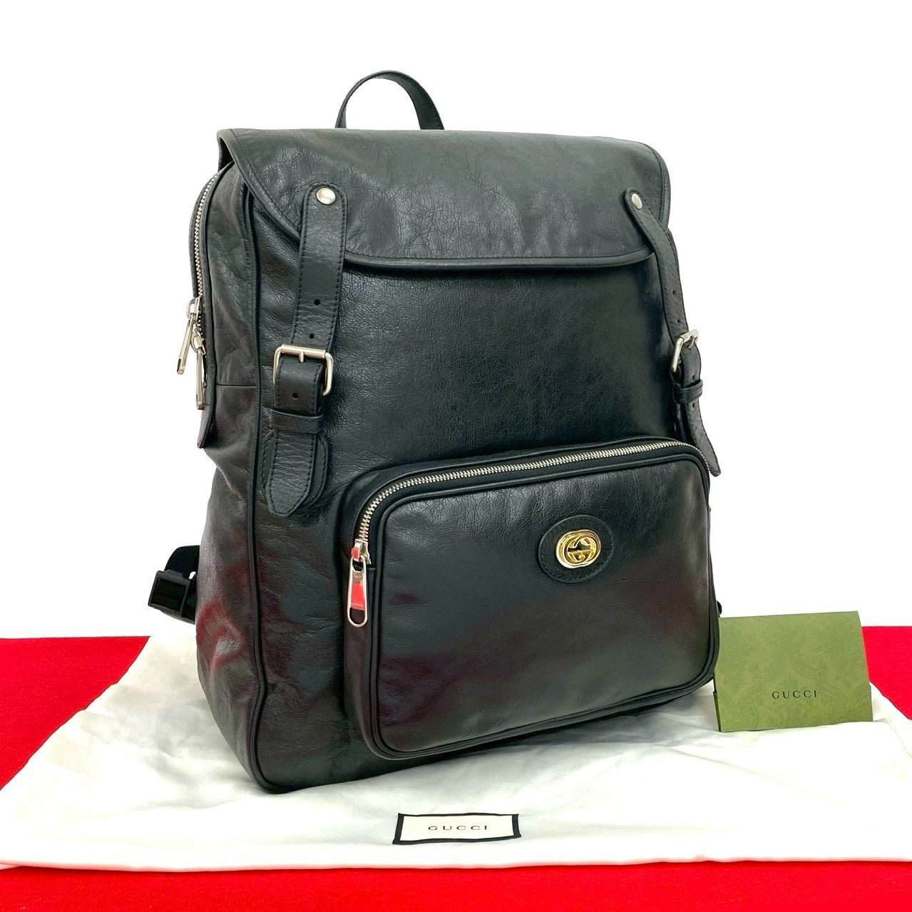 Gucci Interlocking Backpack Leather