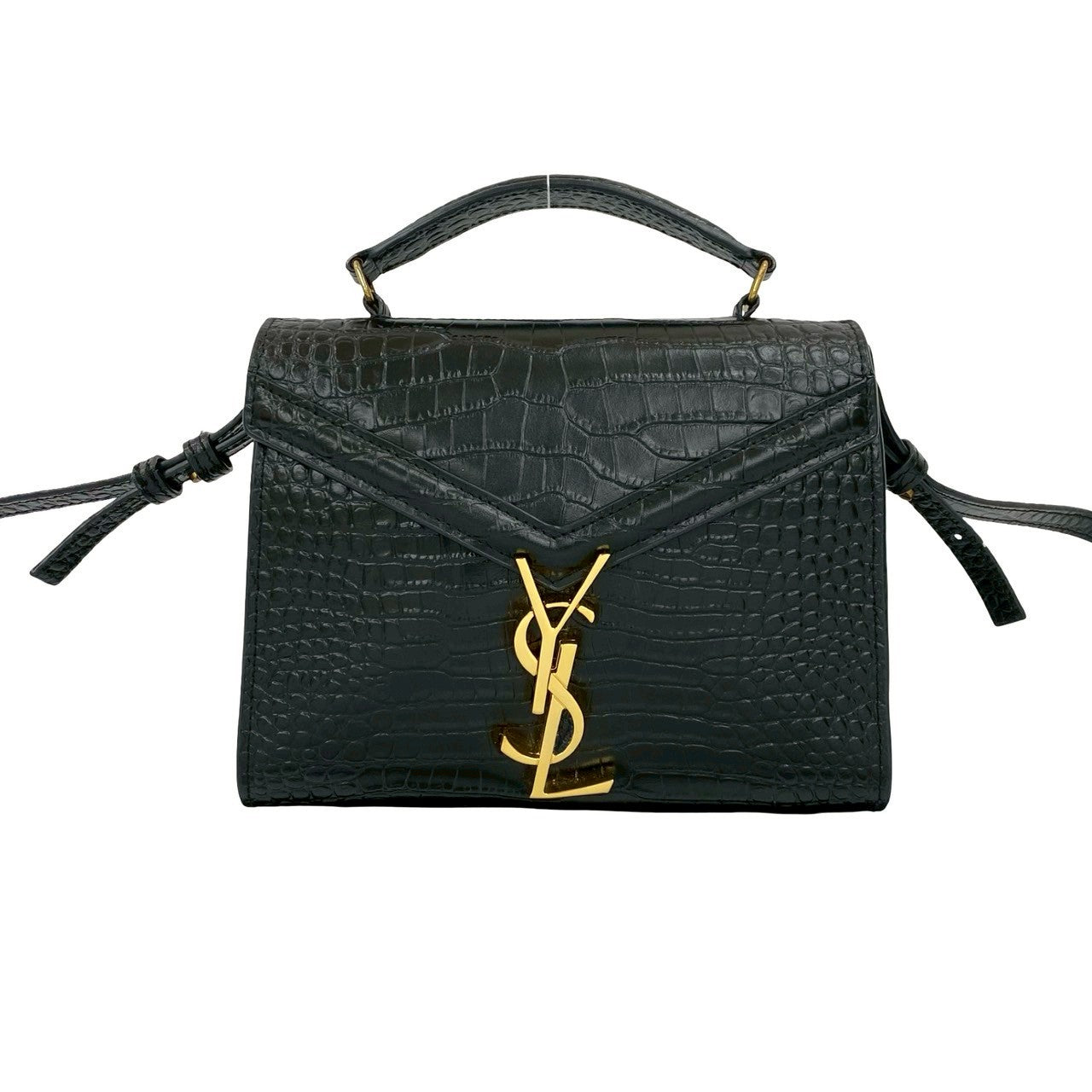 YSL Saint Laurent Paris Cassandra 2Way Shoulder Bag Handbag Leather Logo