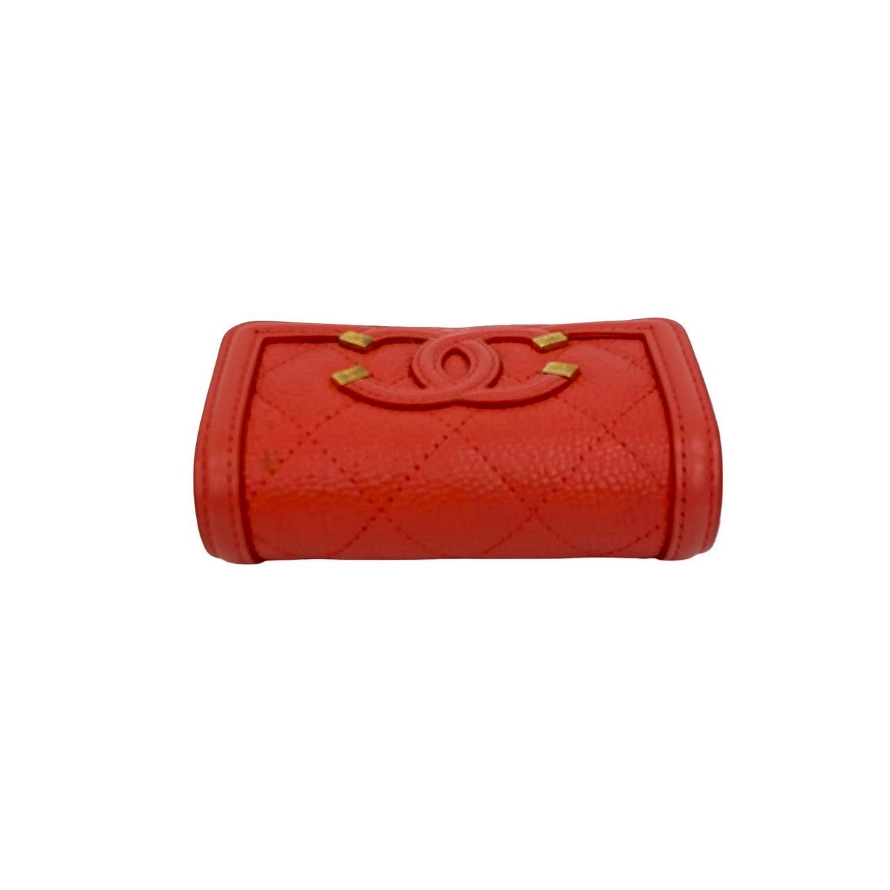 Chanel CC Filigree Caviar Compact Wallet