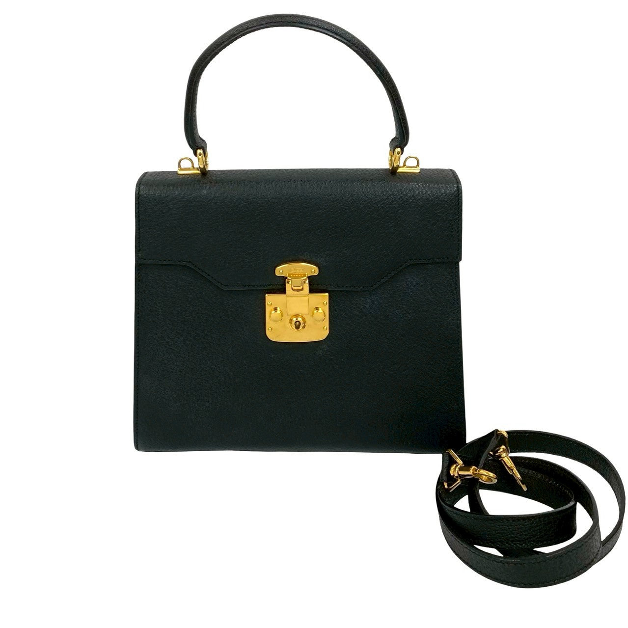 Gucci Lady Lock 2Way Handbag Leather Travel Bag