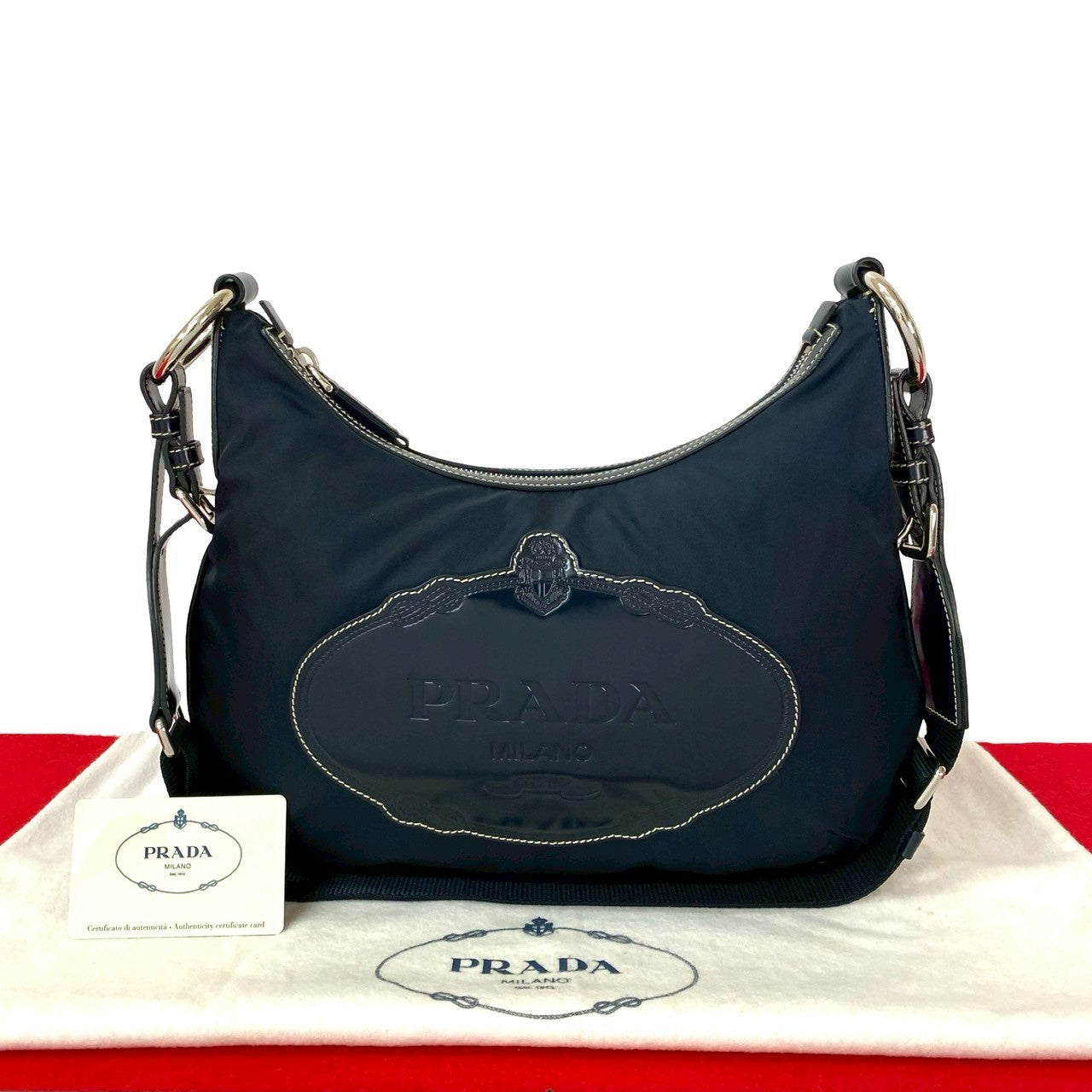 Prada Shoulder Bag Leather Nylon Shoulder Bag 12