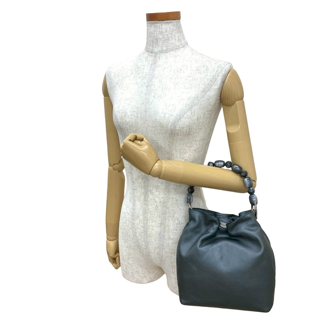 Dior Christian Maris Pearl Handbag Leather Travel Bag