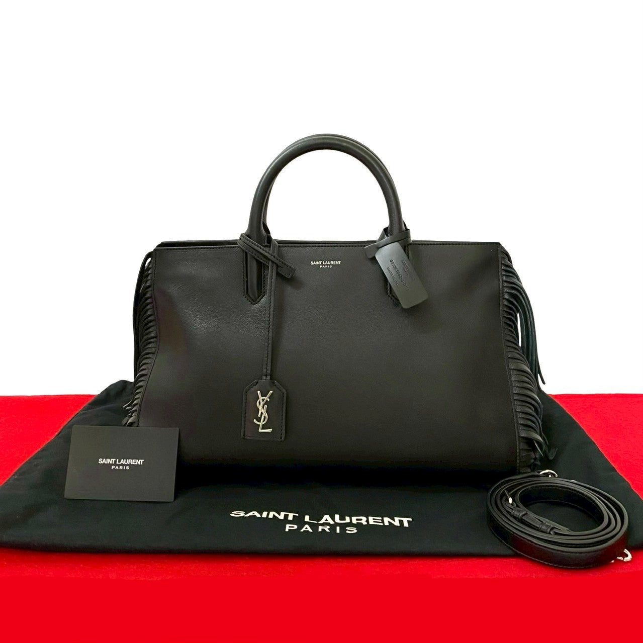 YSL Saint Laurent Paris Rive Gauche 2Way Bag Leather Travel Bag