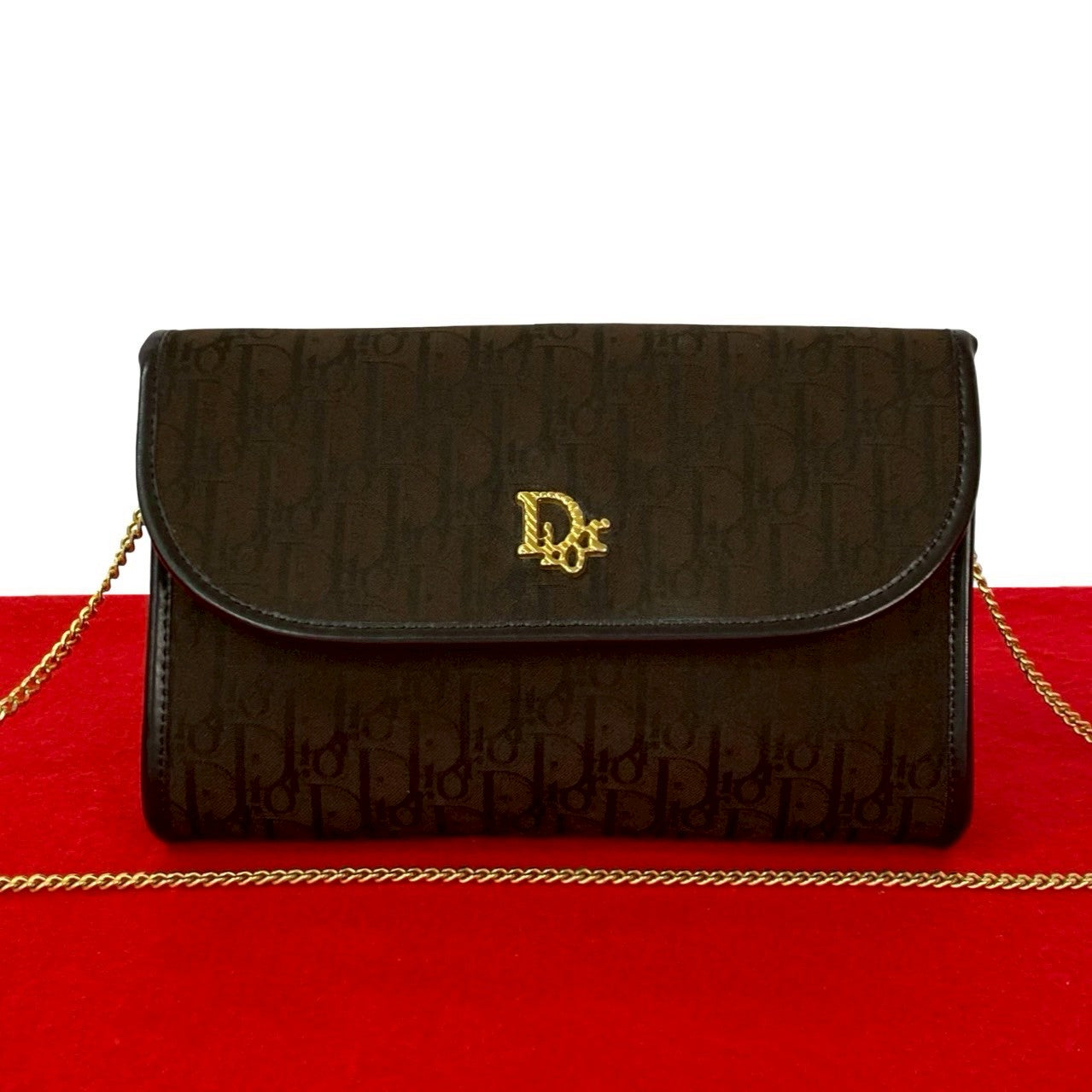 Dior Christian Trotter 2Way Shoulder Bag Leather Canvas