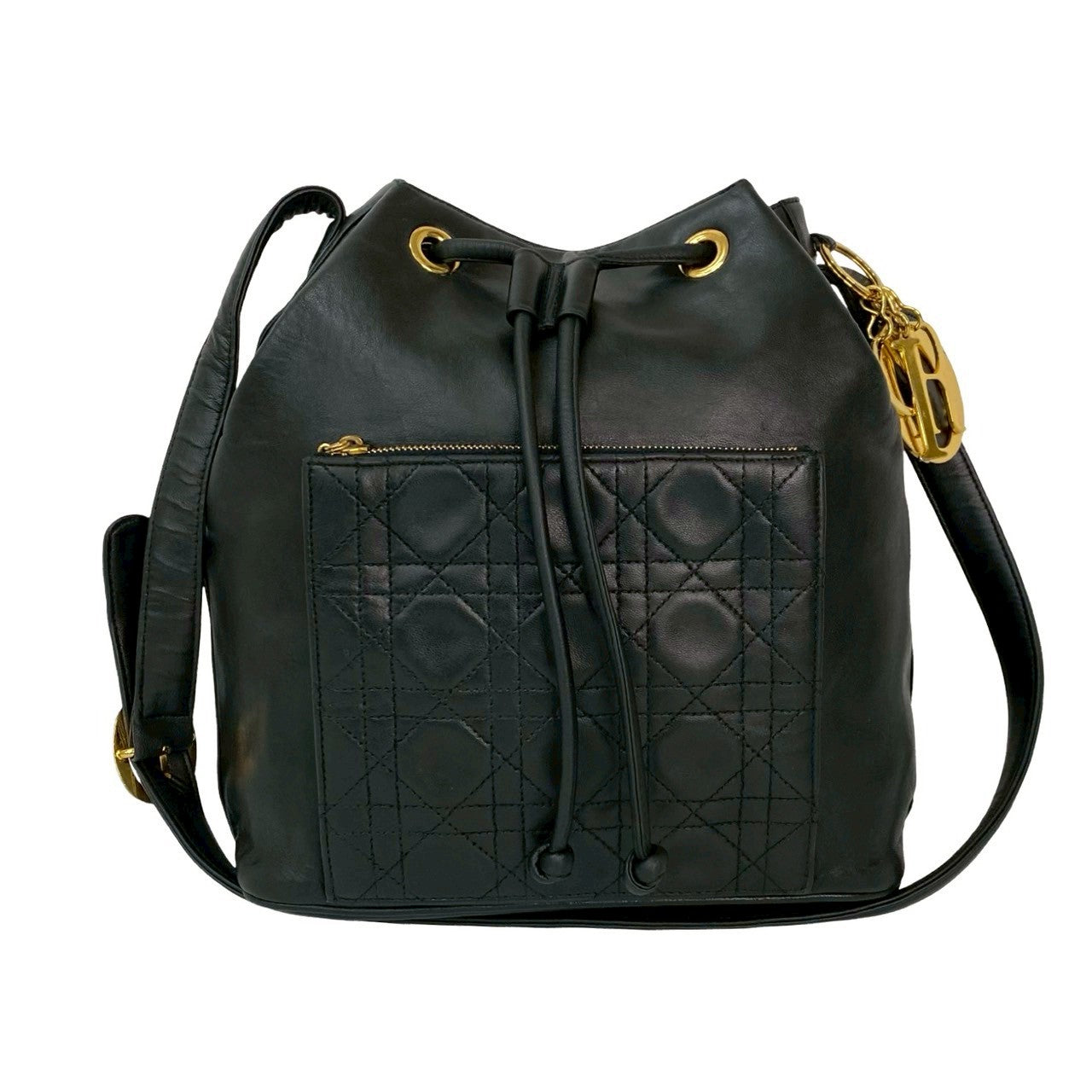 Dior Christian Cannage Stitch Shoulder Bag Leather