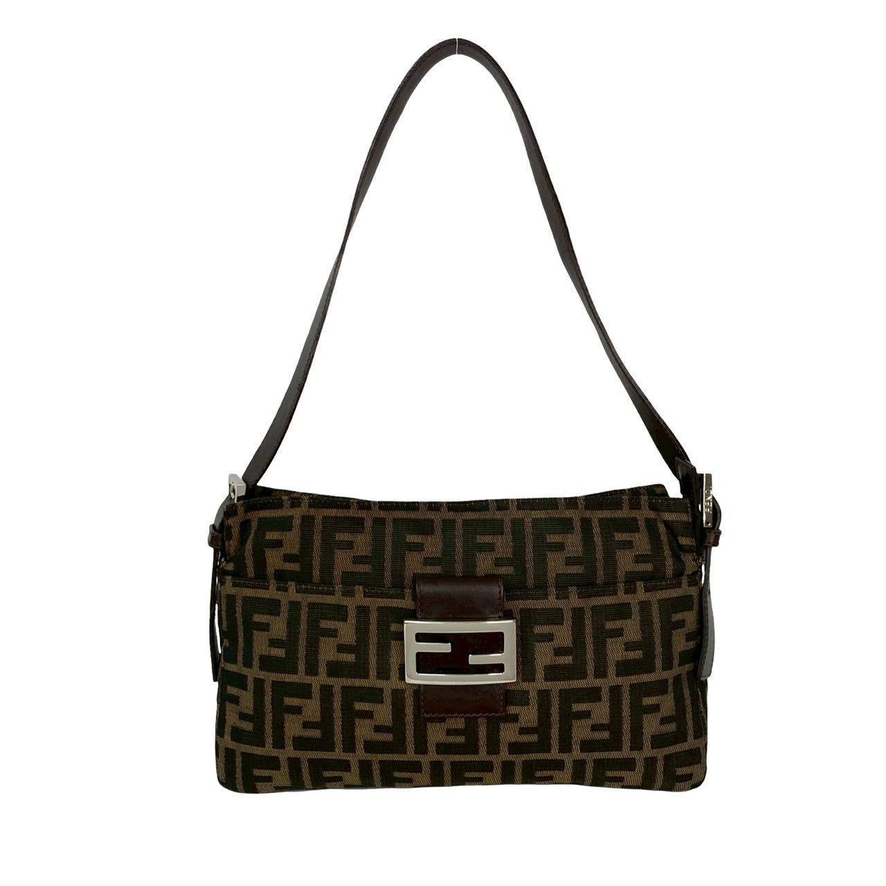 Fendi Zucca Shoulder Bag Leather Canvas Shoulder Bag 1