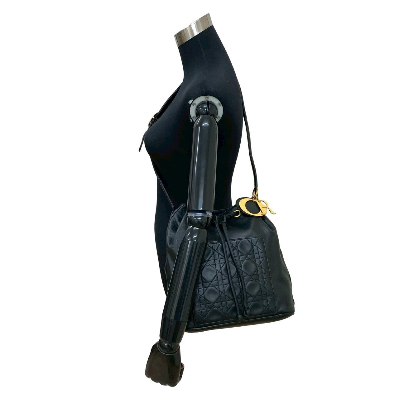 Dior Christian Cannage Stitch Shoulder Bag Leather
