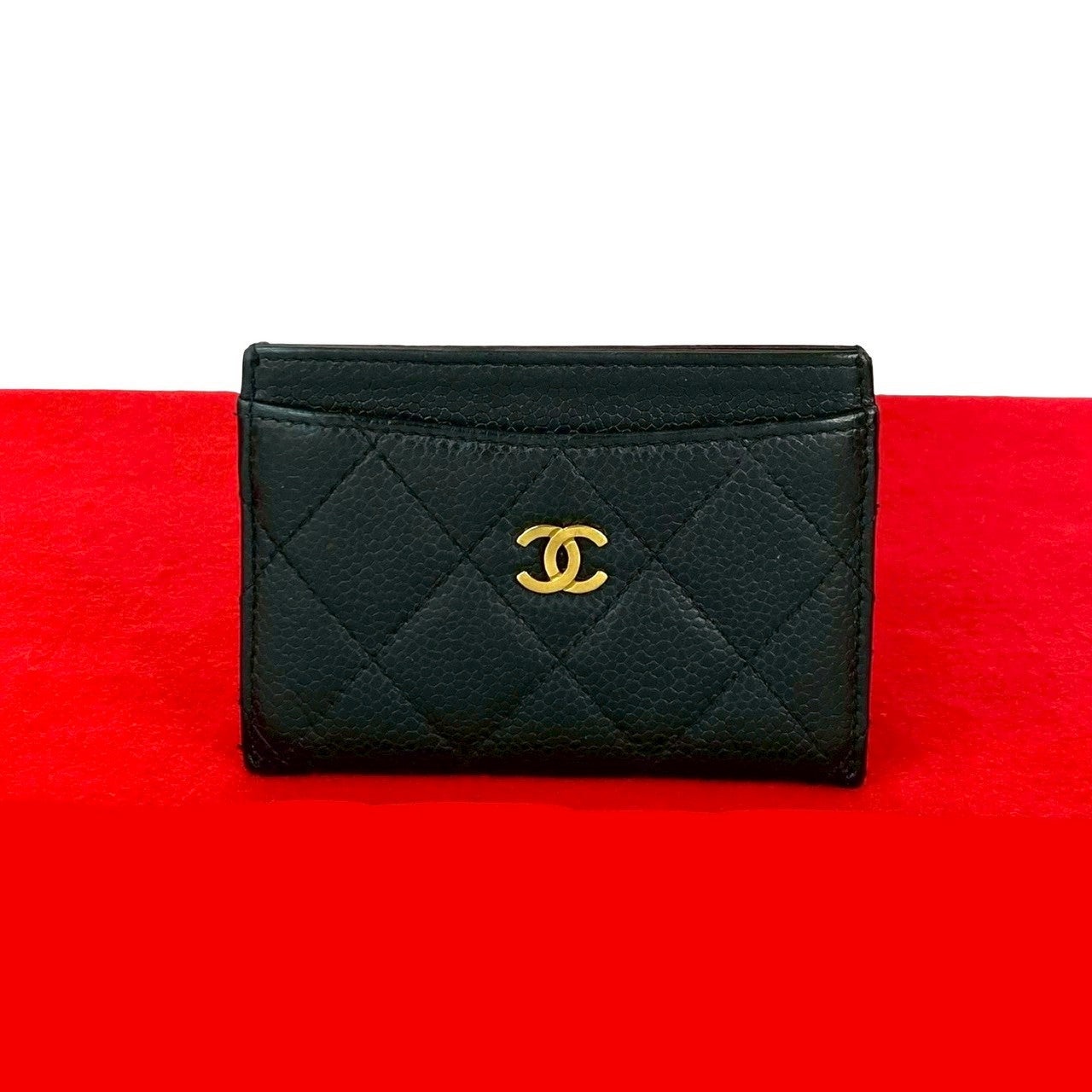 Chanel Matelassé Caviar Leather Card Case Bag