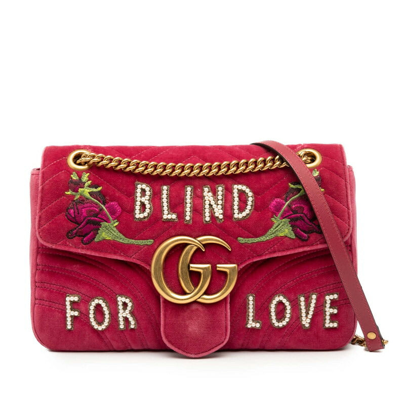 Gucci Marmont Blind For Love Velvet 2Way Bag Travel Bag