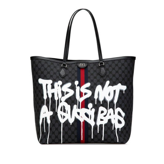 Gucci x Luxury Balenciaga Trending Graffiti Large Tote Bag