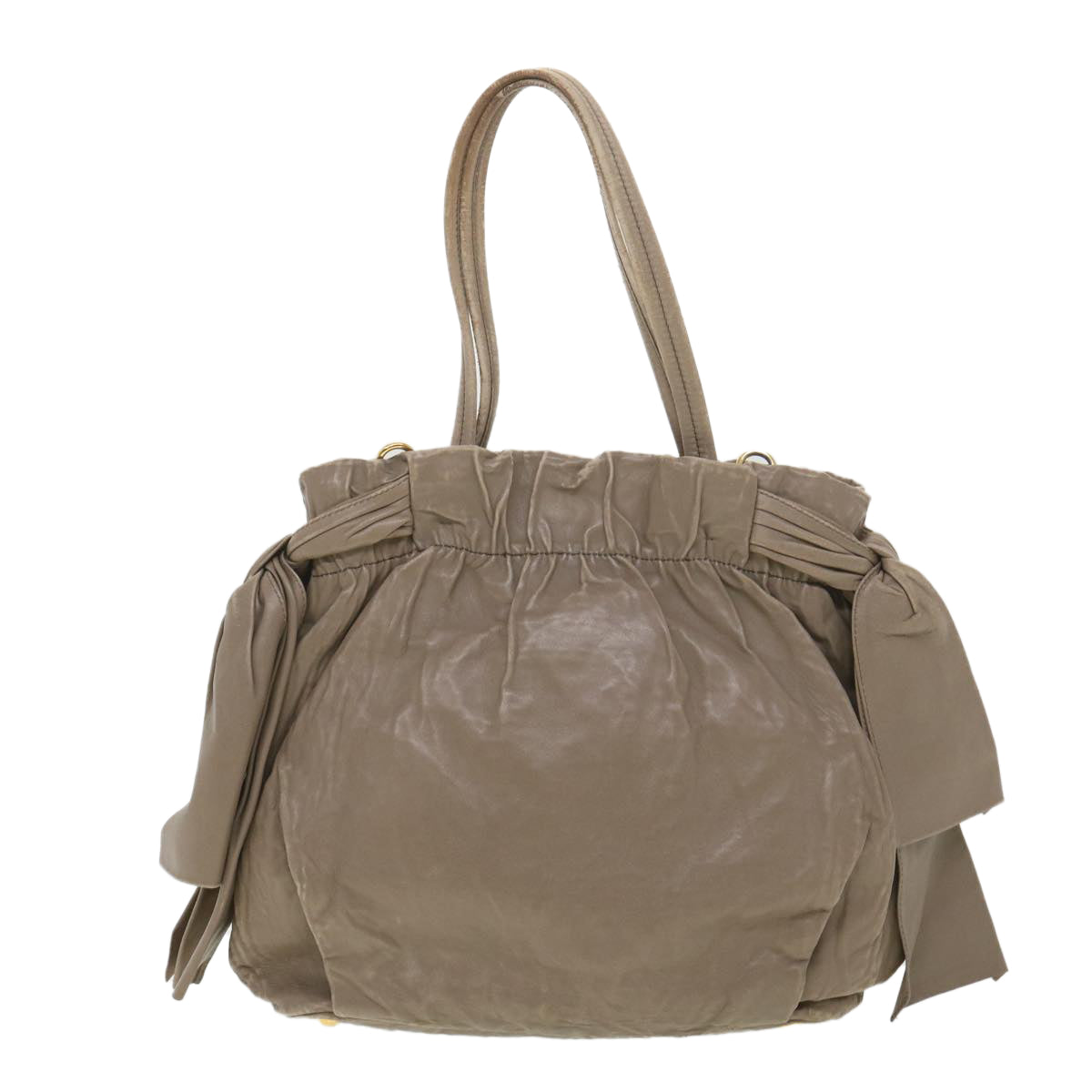 Prada Hand Bag 2Way Leather Gray Travel Bag 2Way Gray Am4052