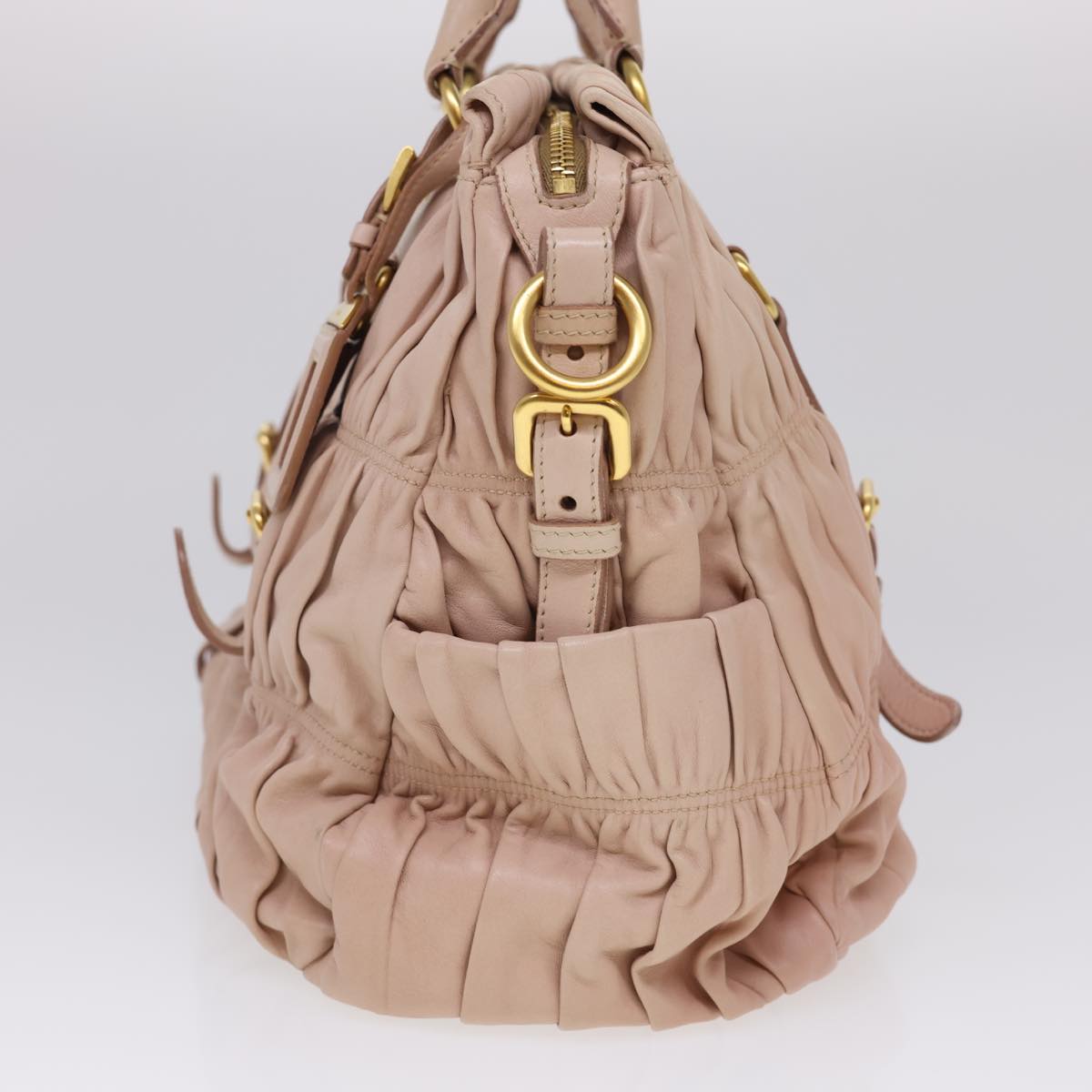 Prada Hand Bag 2Way Leather Pink Travel Bag