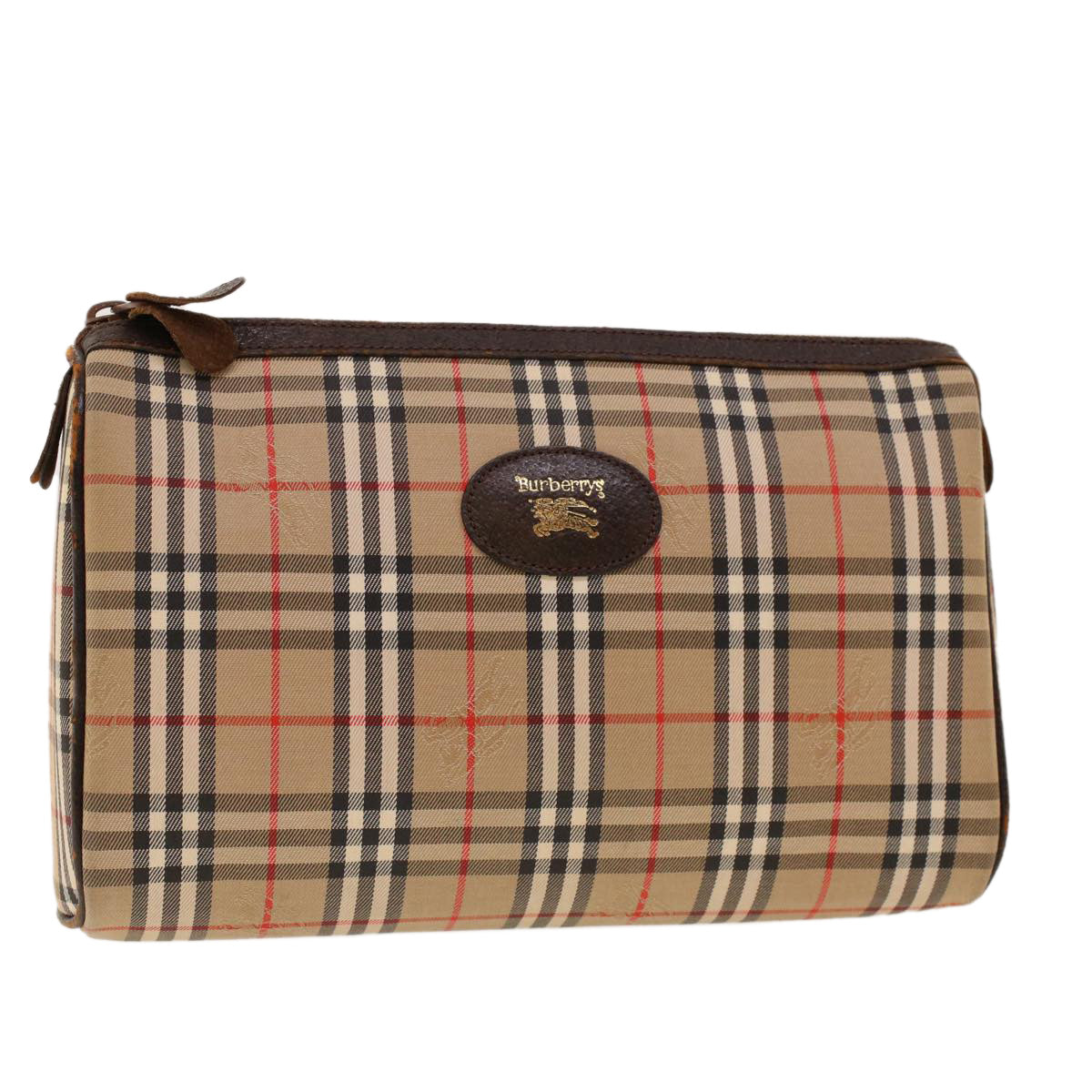 Burberry Luxury ss Nova Check Clutch Bag Auth Am4307 Nylon Beige