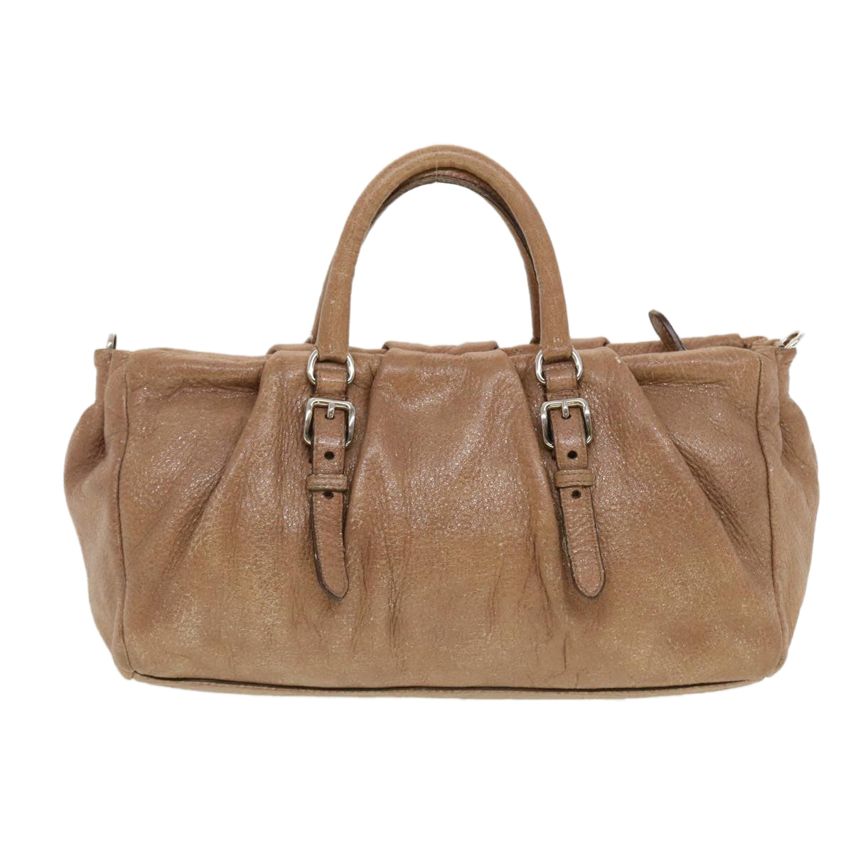Prada Shoulder Bag 2Way Leather Brown 2Way Brown Am4385