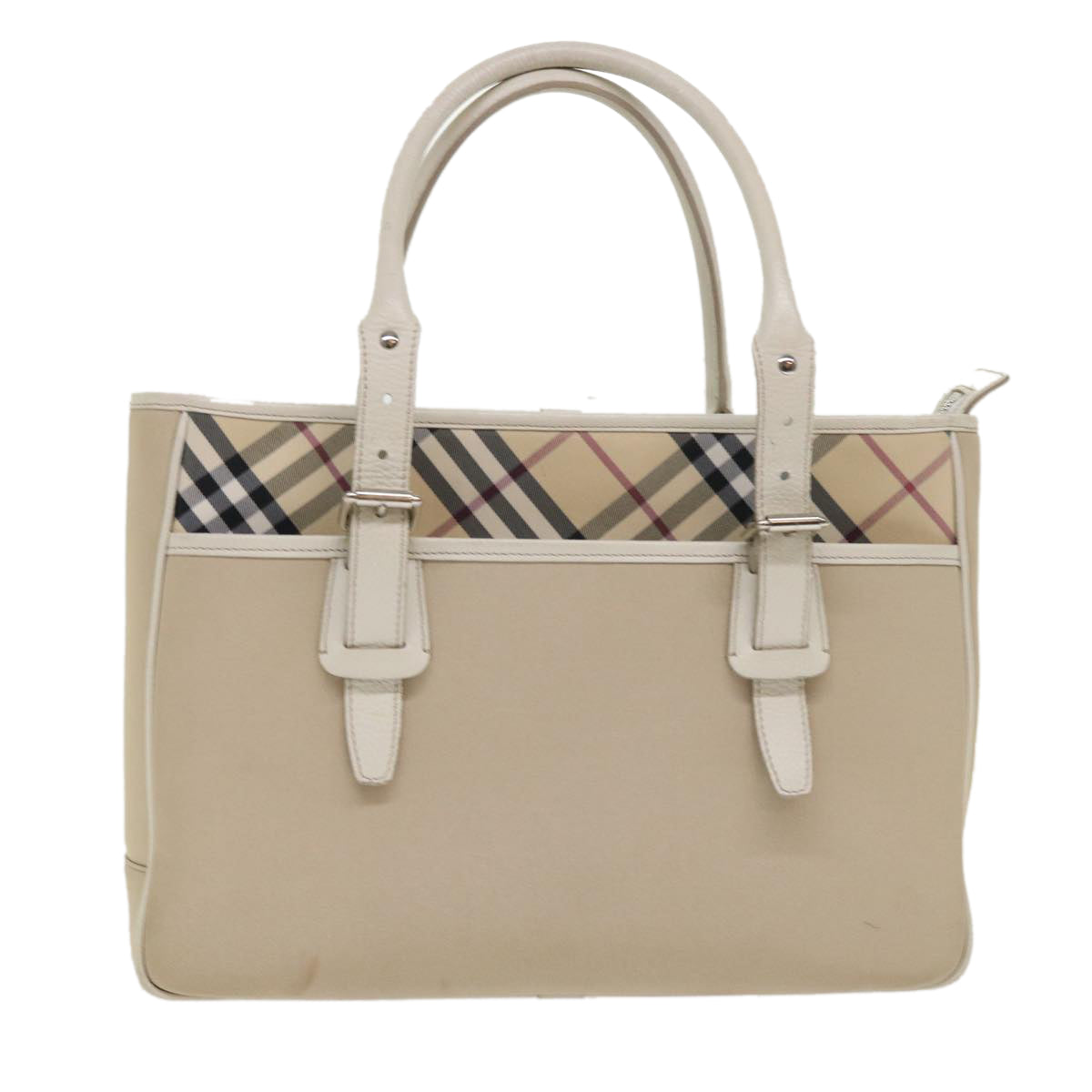 Burberry Luxury Nova Check Shoulder Bag Auth Am4592 Leather Nylon Beige