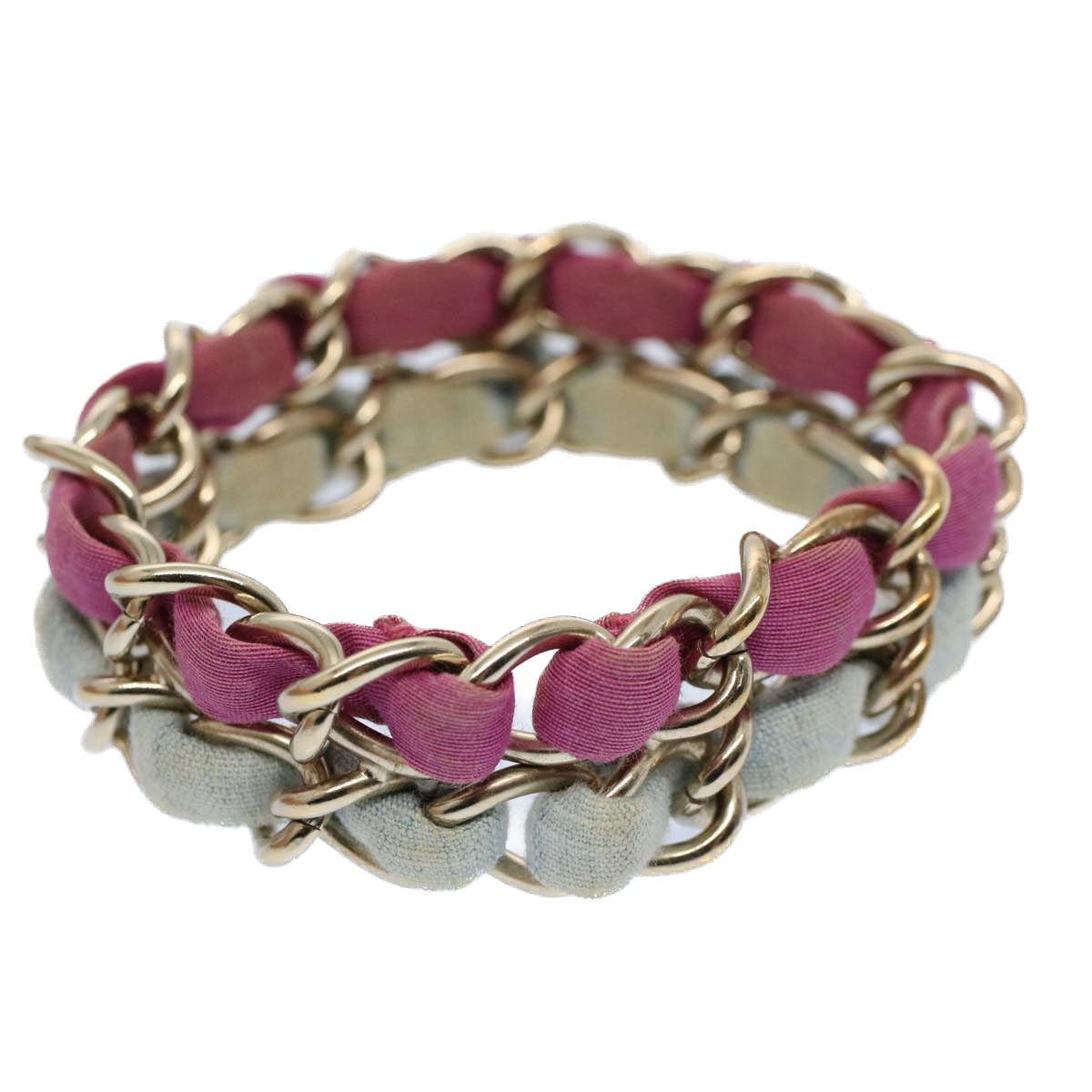 Chanel COCO Mark Chain Bracelet metal Blue Purple Silver CC Auth am
